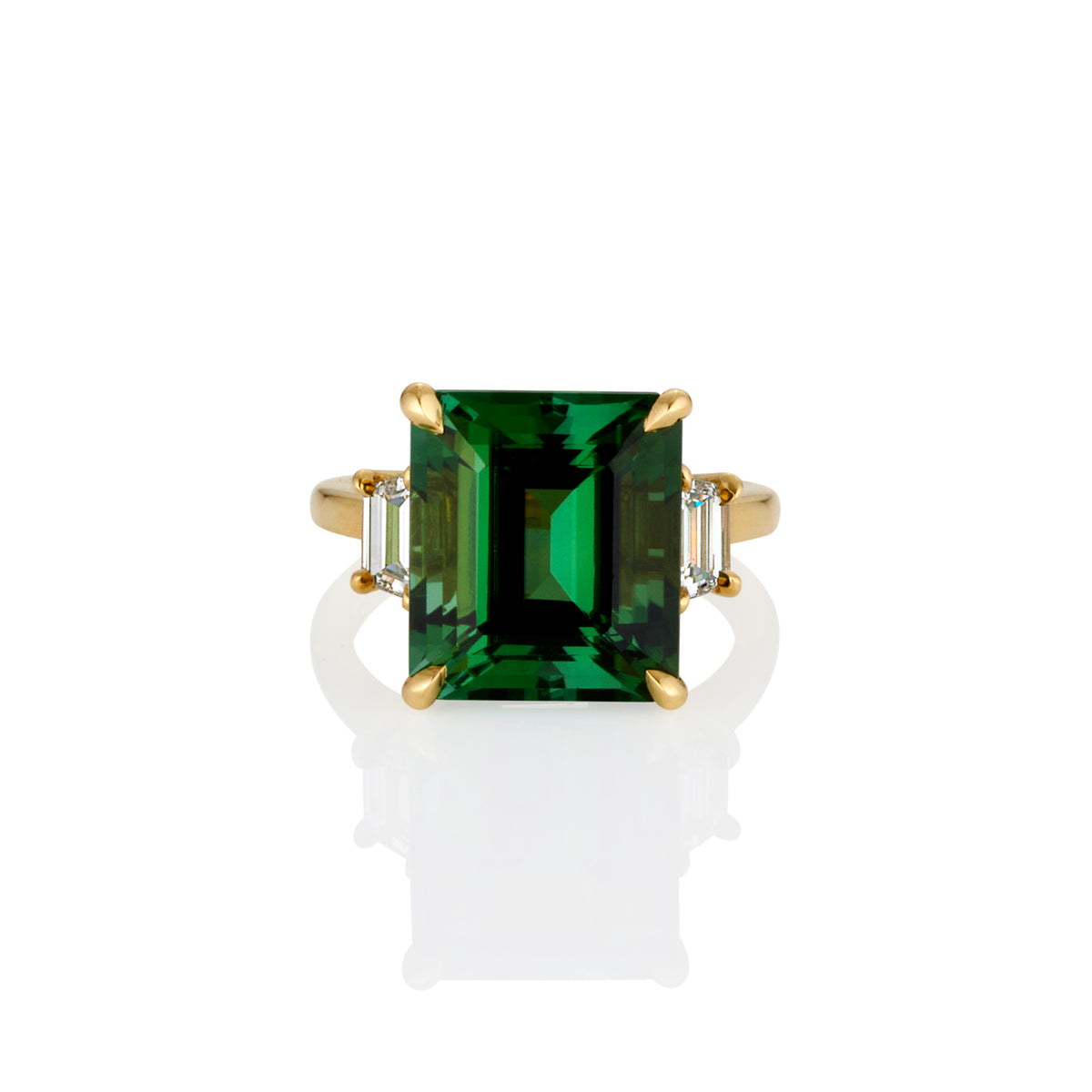 Green hot sale gemstone ring