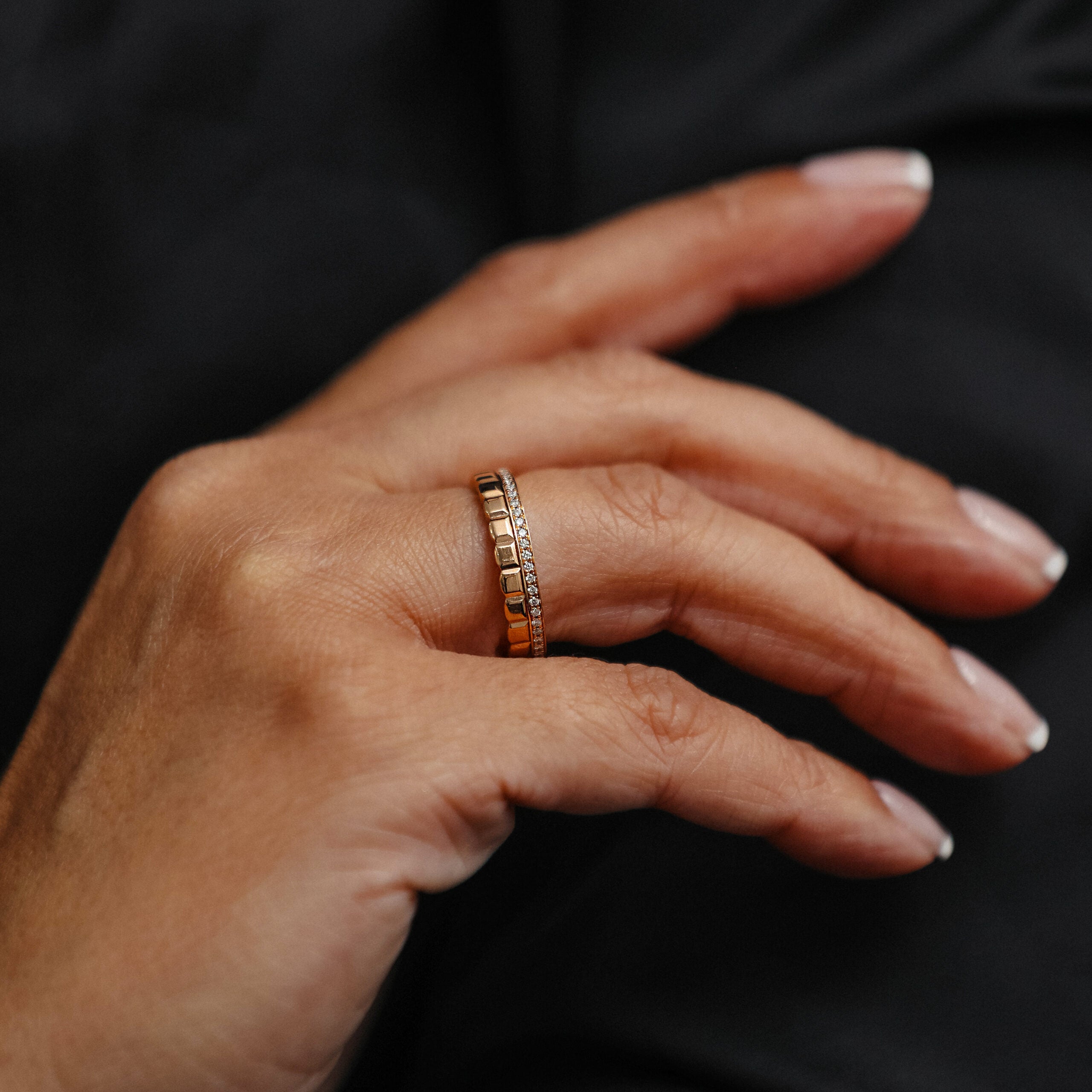 GEOMETRIC DIAMOND SET RING