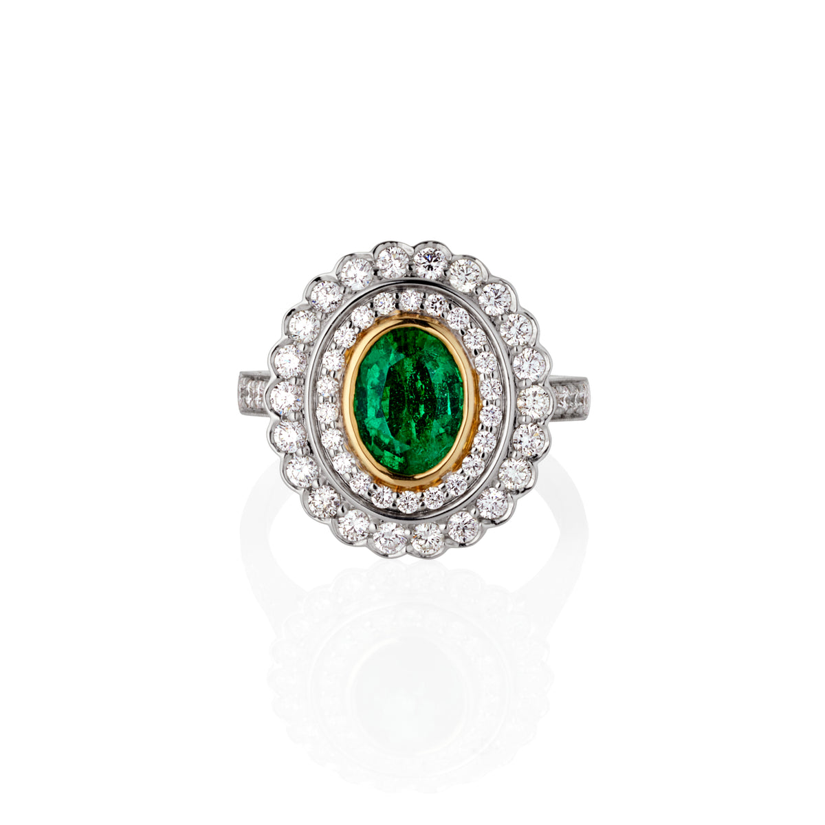 Oval emerald on sale ring design