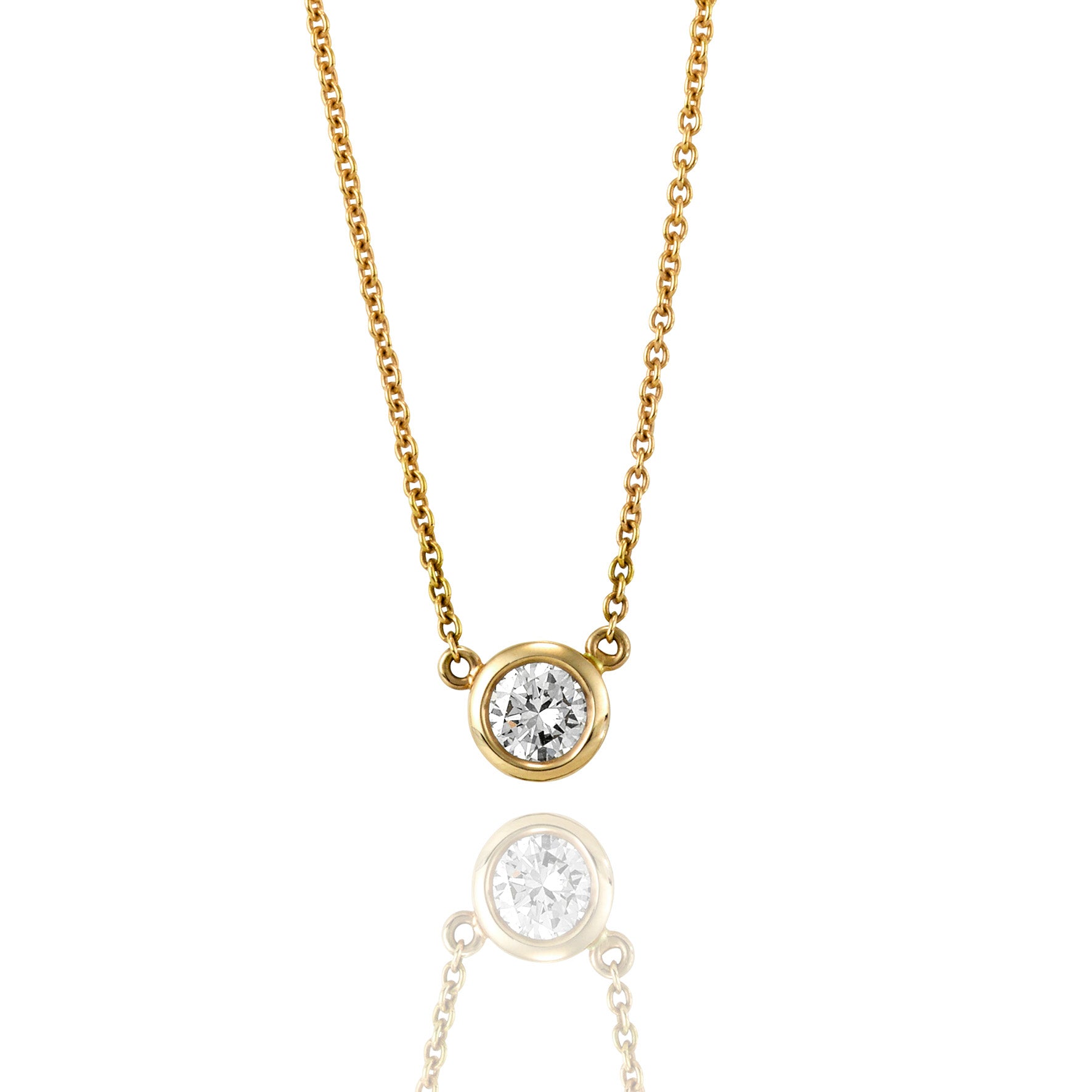 YELLOW GOLD BEZEL SET DIAMOND PENDANT
