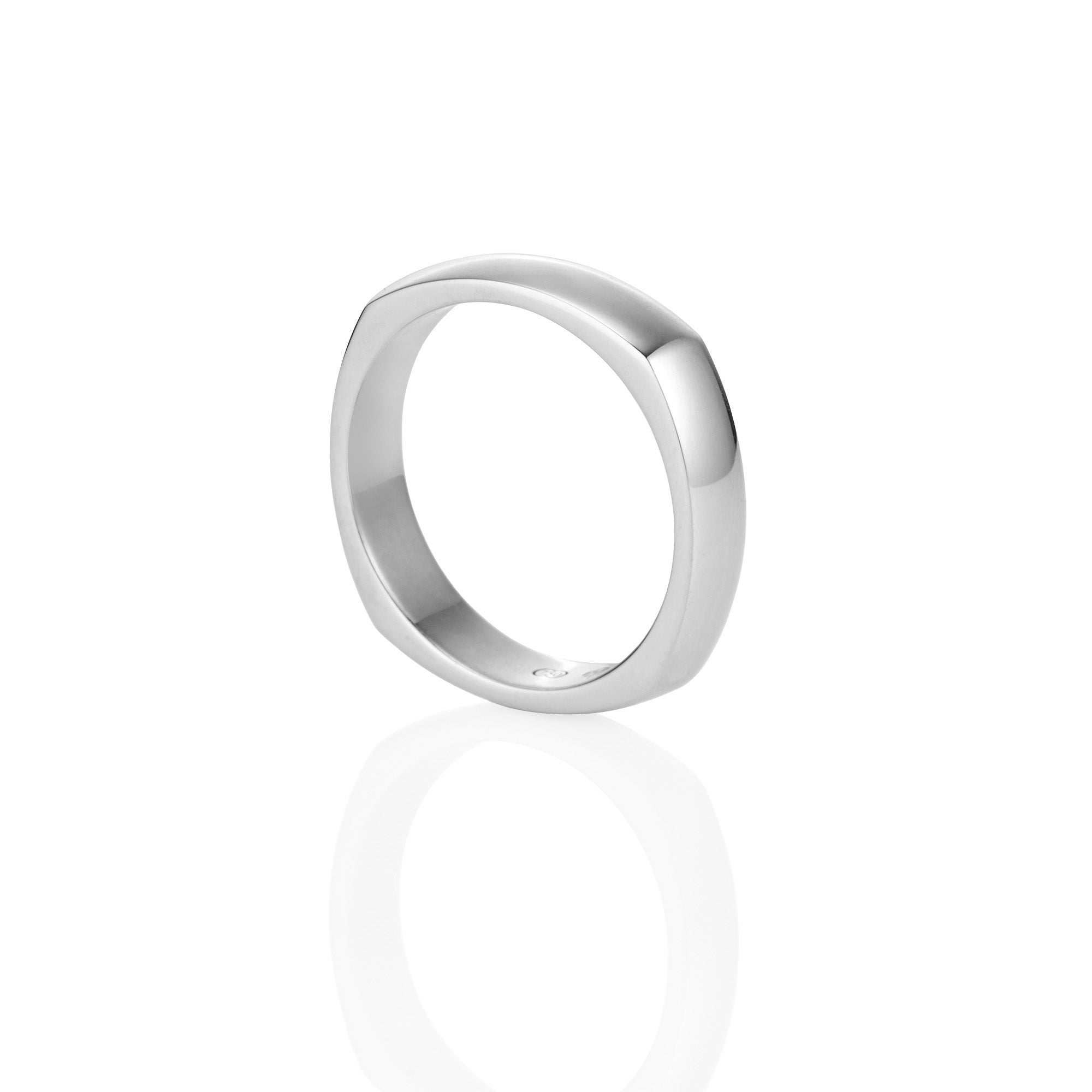 WHITE GOLD CUSHION PROFILE WEDDER