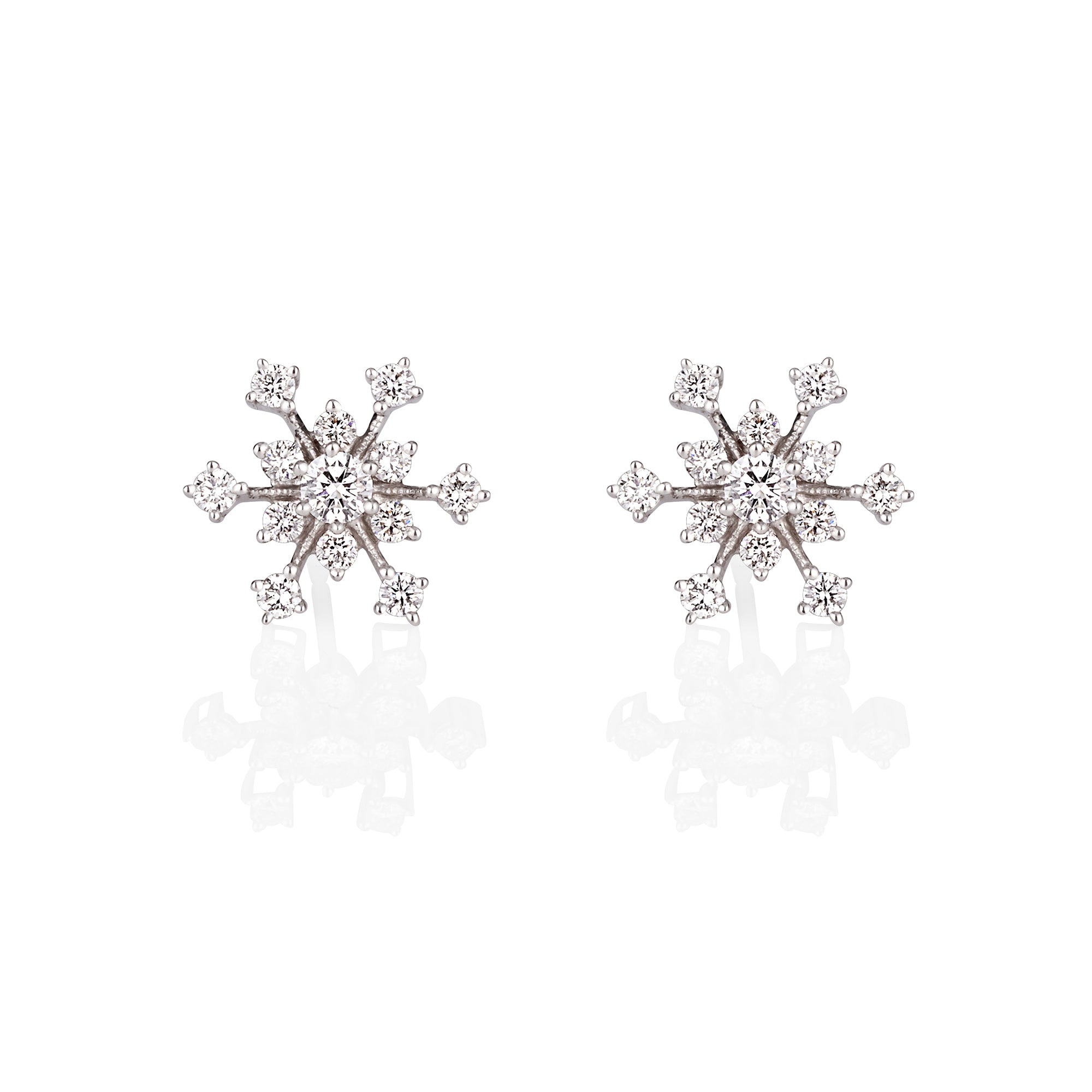 WHITE GOLD SNOWFLAKE EARRINGS