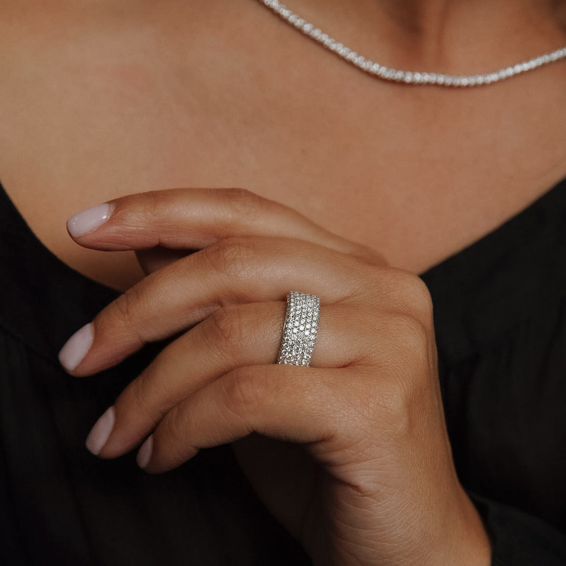 STATEMENT PAVE SET DRESS RING