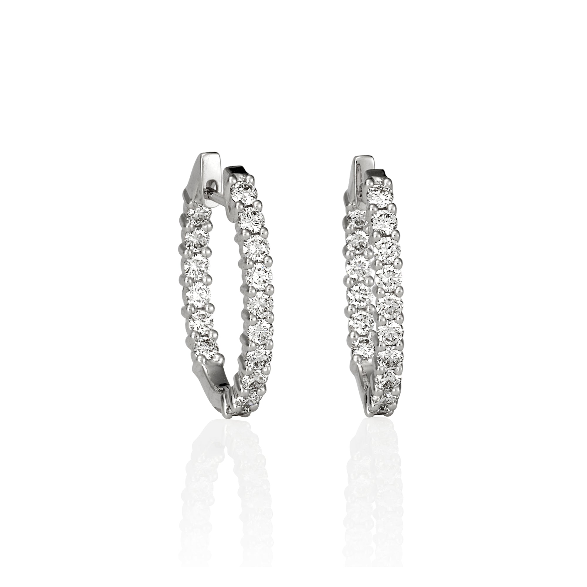 SHARED CLAW DIAMOND HOOPS 1.22CT