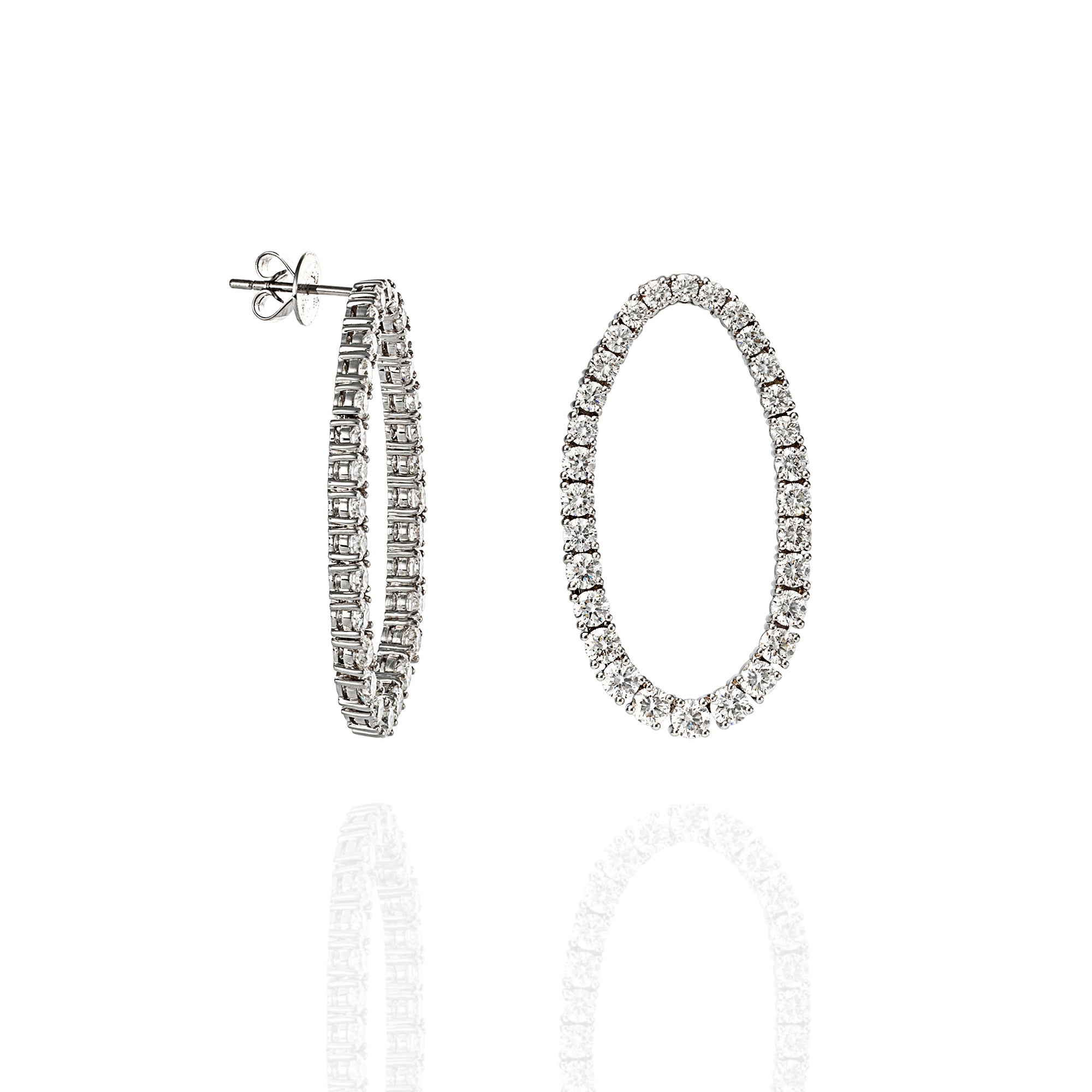 ETERNAL OVAL DIAMOND DROP EARRINGS