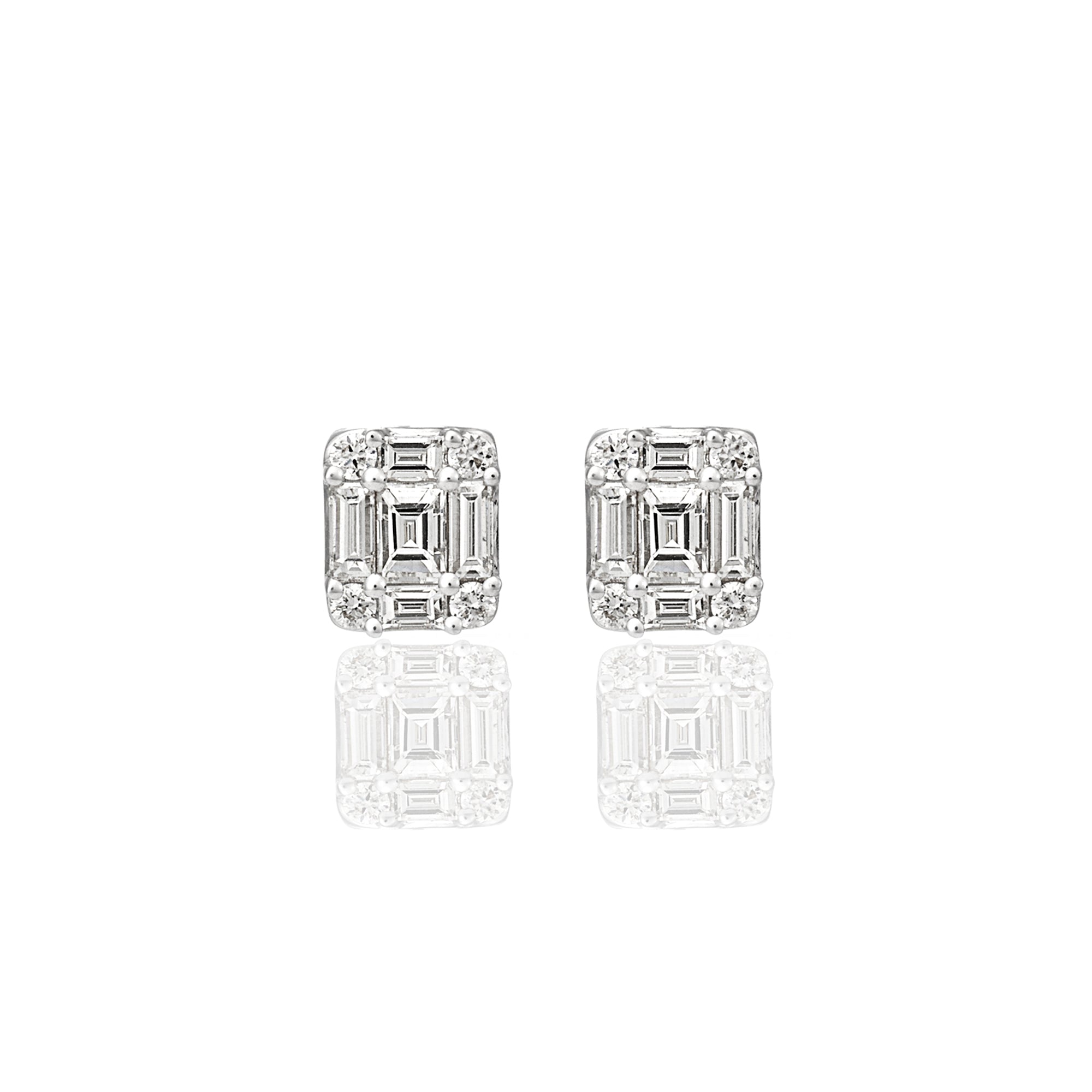 EMERALD SHAPE DIAMOND STUDS