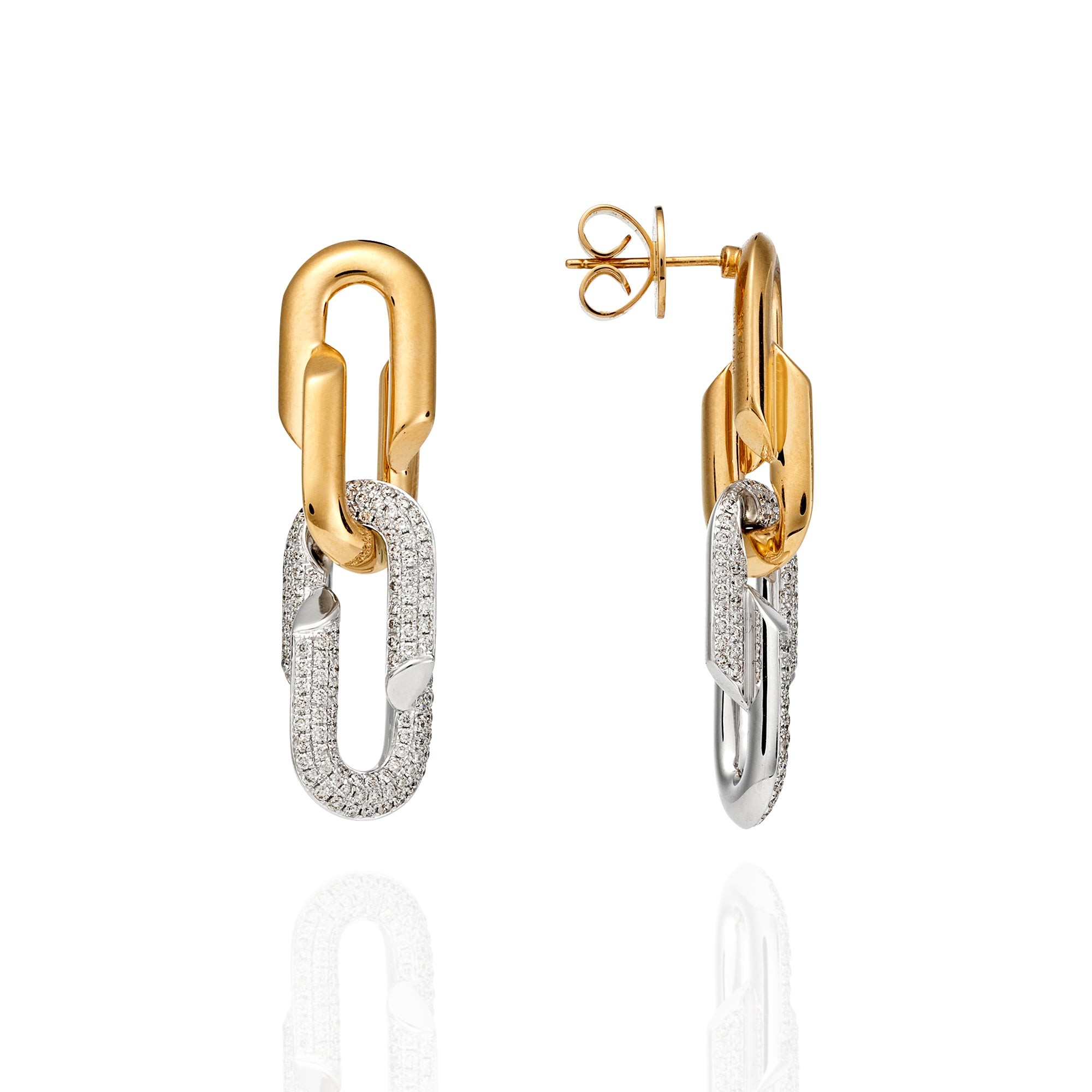 BEAUTÉ TWO TONE DIAMOND DROP EARRINGS