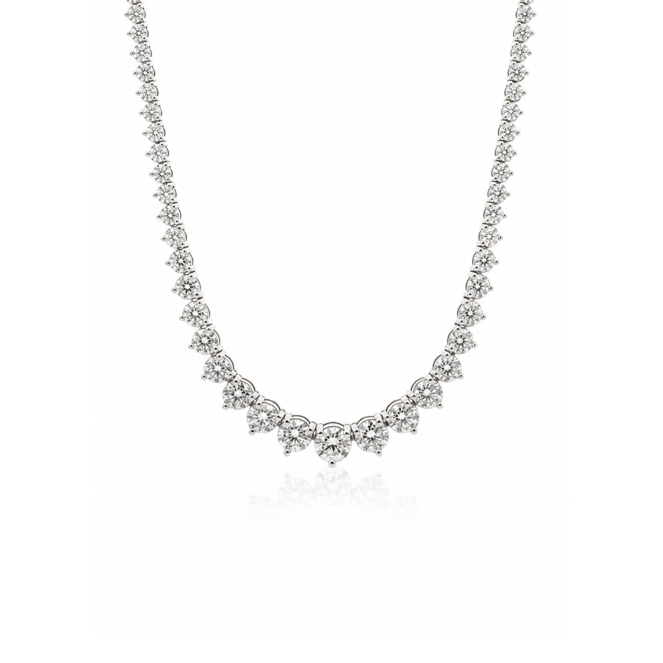CLAW SET GRADUATING DIAMOND RIVIÈRE NECKLET 11.91ct