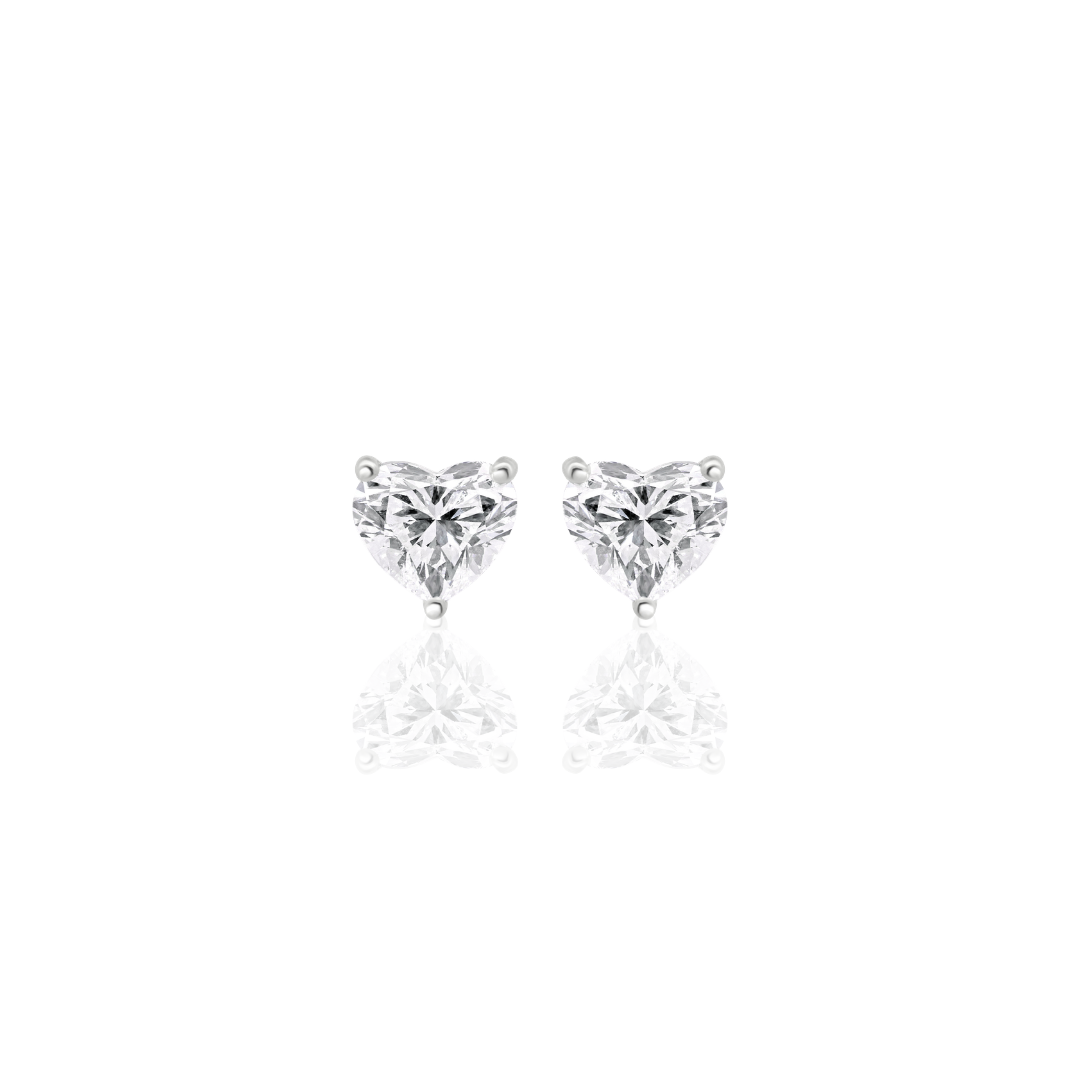 LAB GROWN DIAMOND HEART STUDS