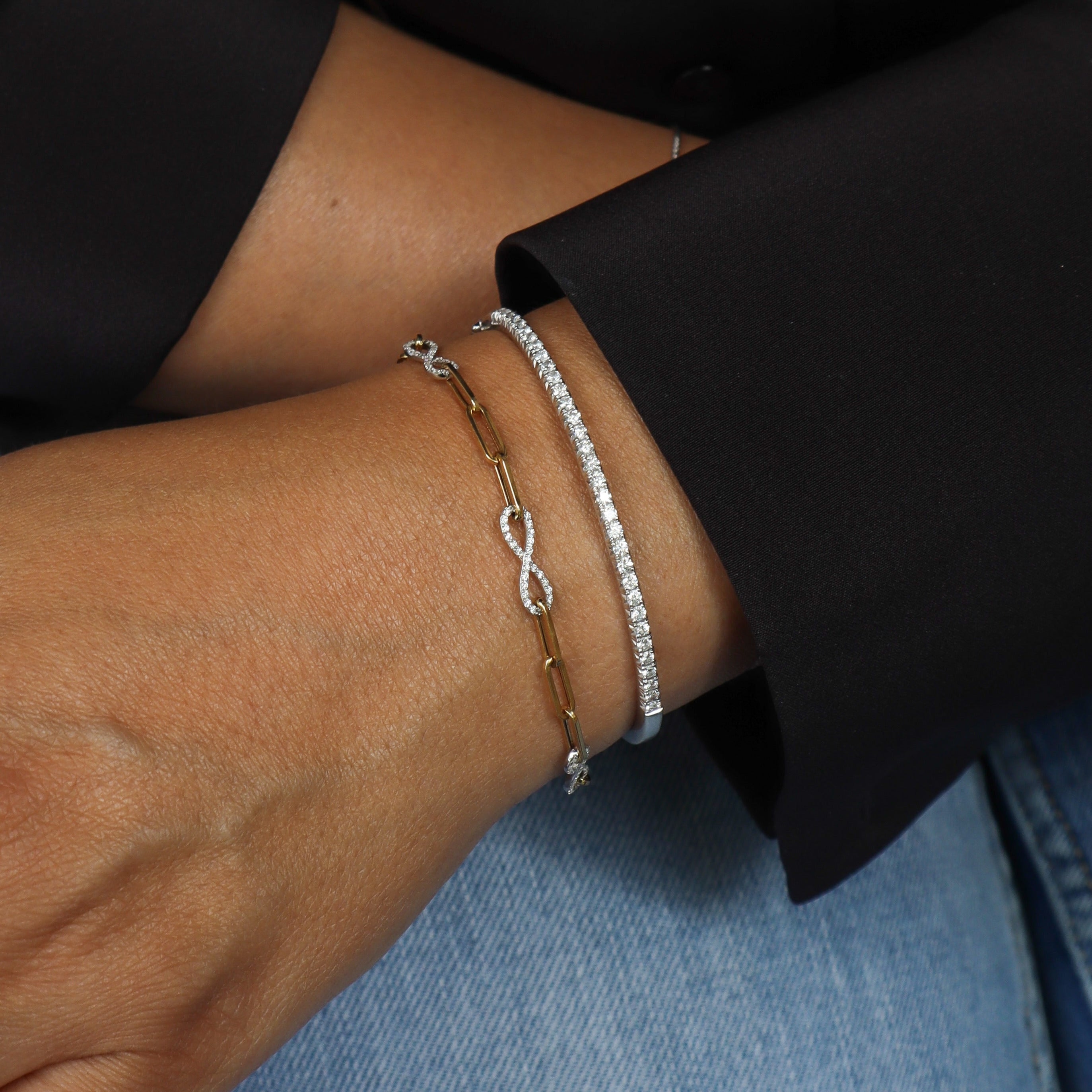 PAPERCLIP CHAIN & DIAMOND INFINITY BRACELET
