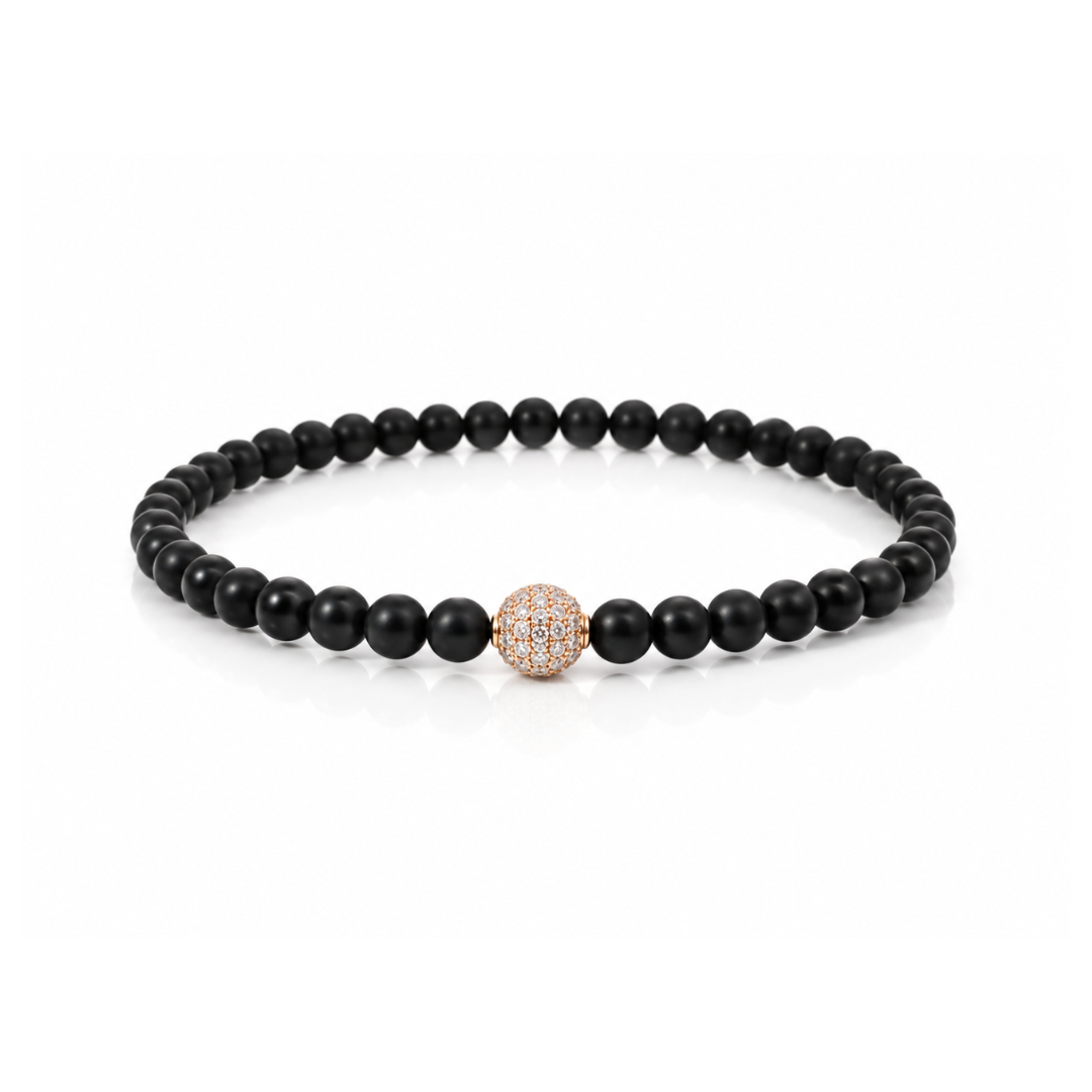 ROSE GOLD DIAMOND AXIS BEADED BRACELET