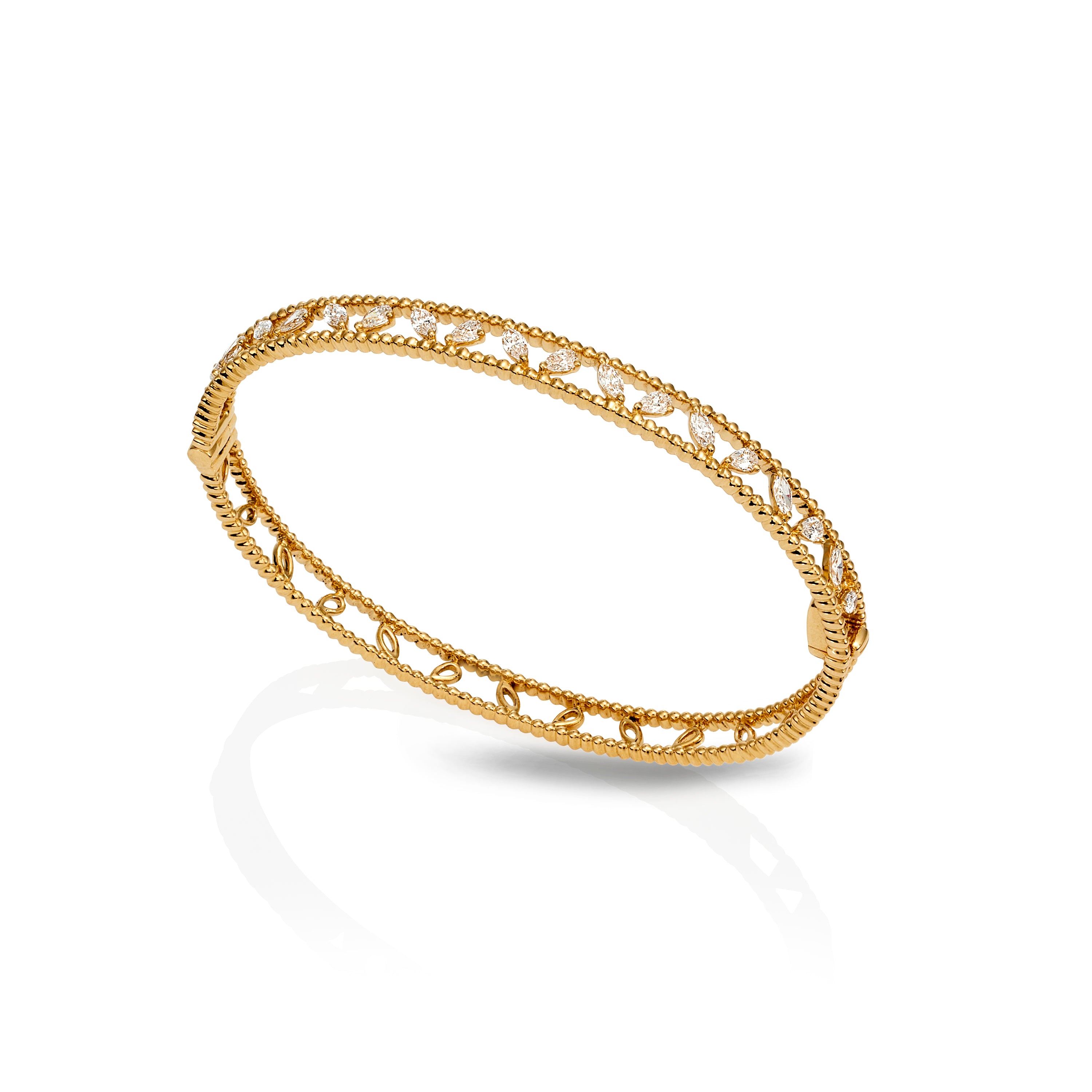 BEADED FANCY CUT DIAMOND BANGLE