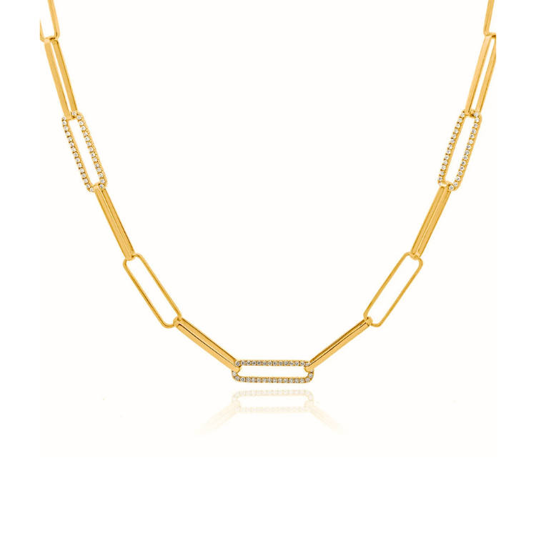 DIAMOND PAPERCLIP OPERA NECKLACE
