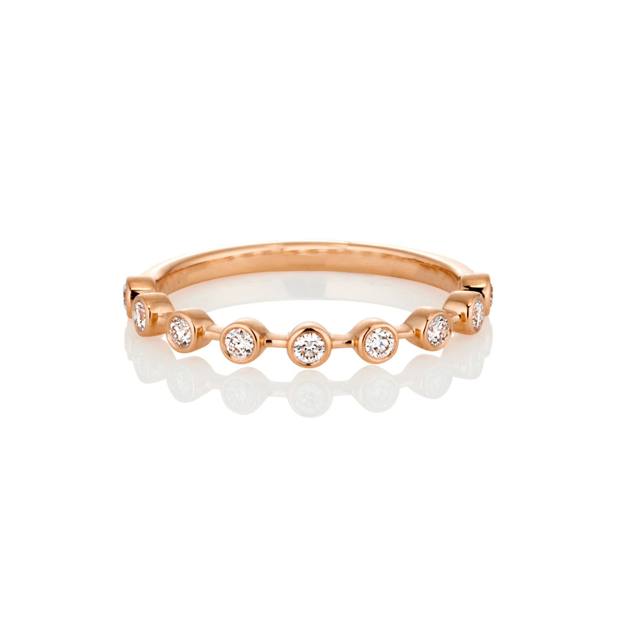 ROSE GOLD BEZEL SET DIAMOND STACKER RING