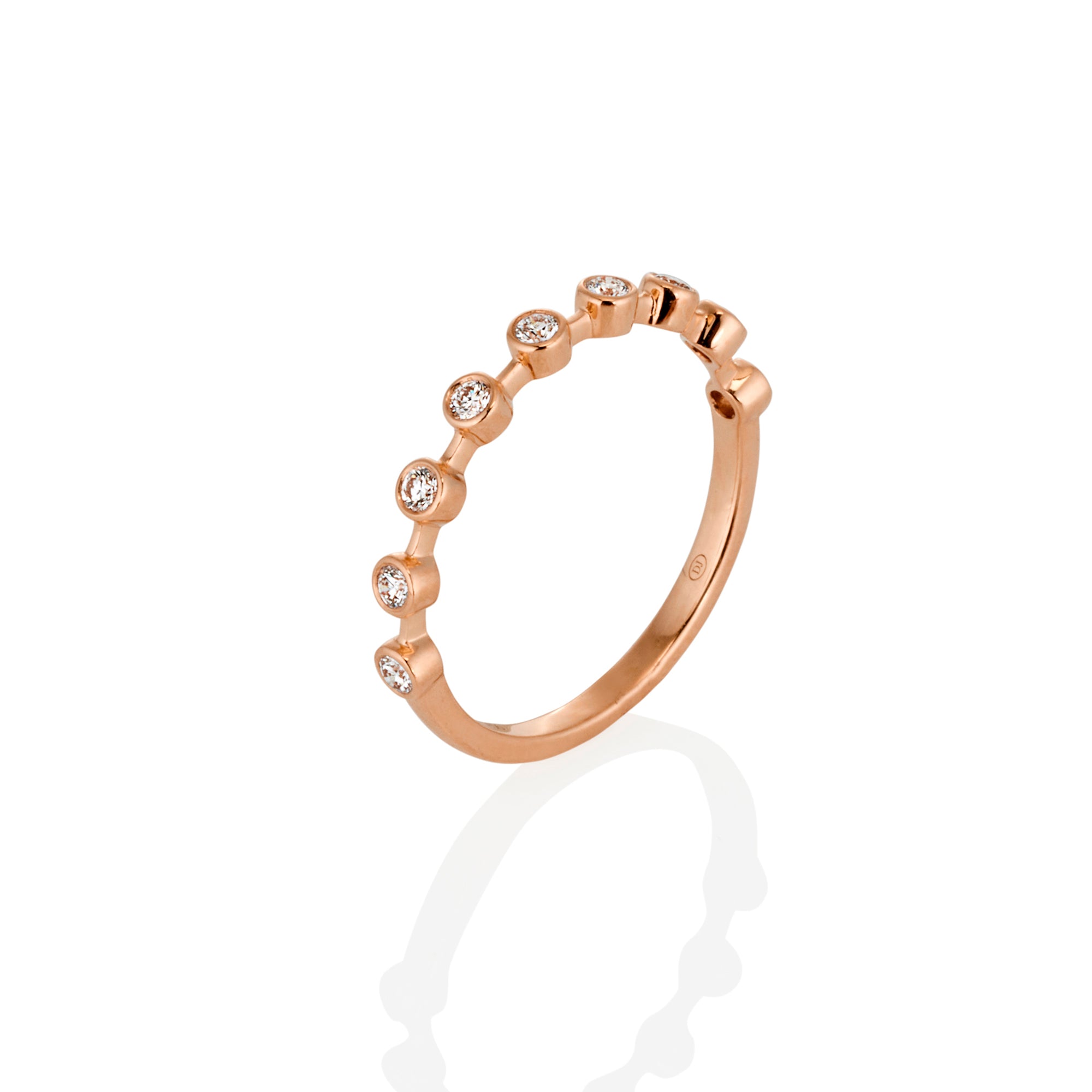 ROSE GOLD BEZEL SET DIAMOND STACKER RING