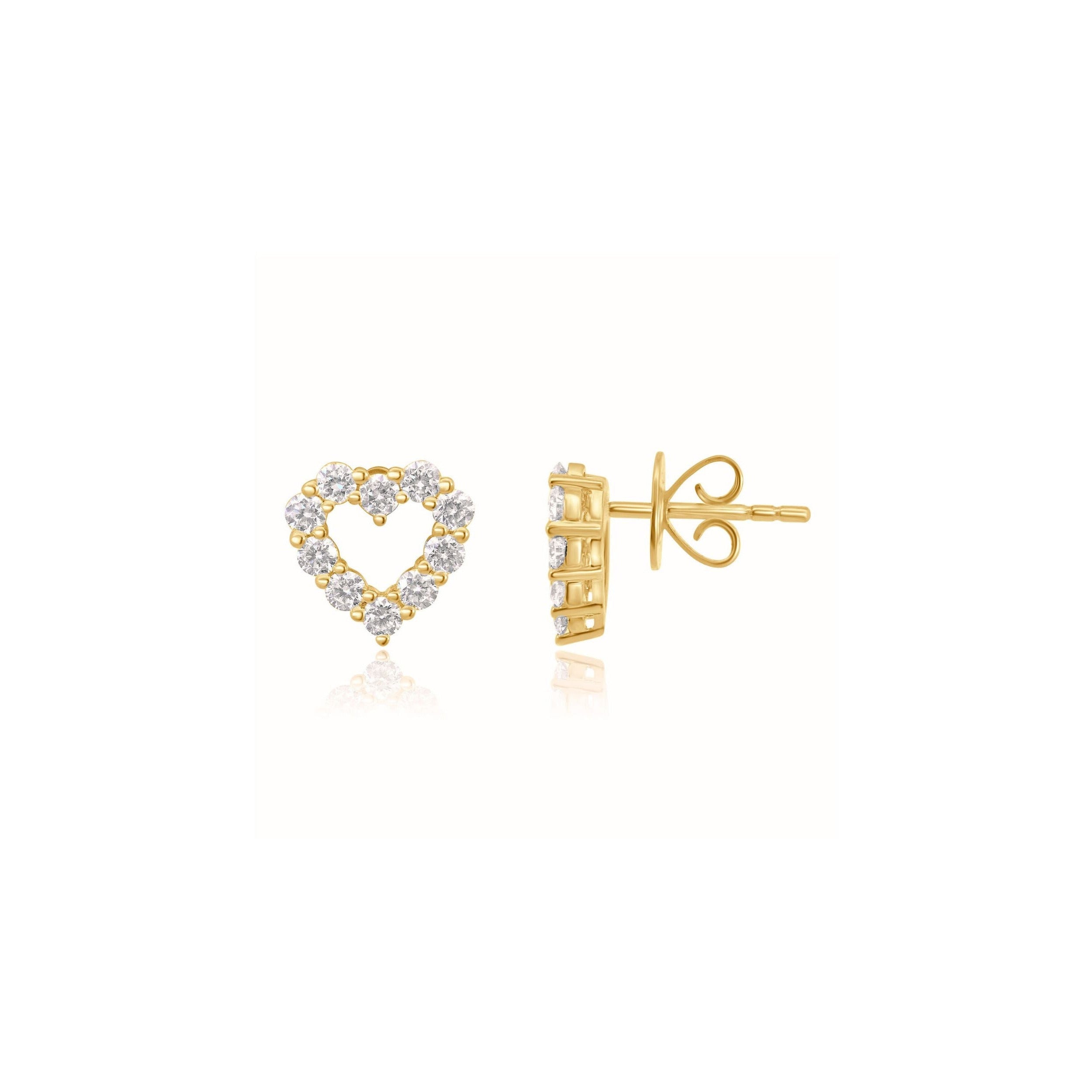 DIAMOND HEART STUDS