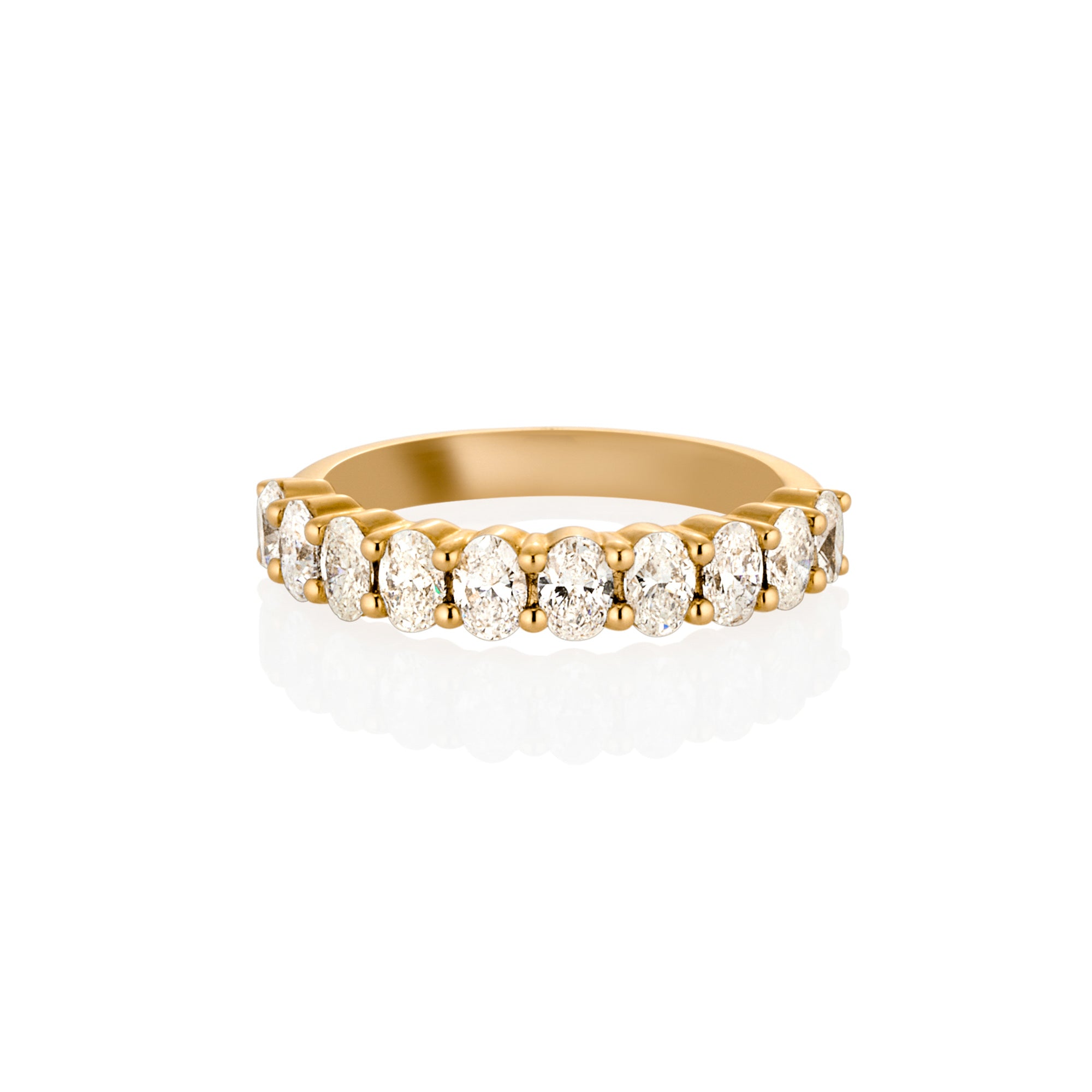 YELLOW GOLD OVAL CUT DIAMOND BAND 1.32CT