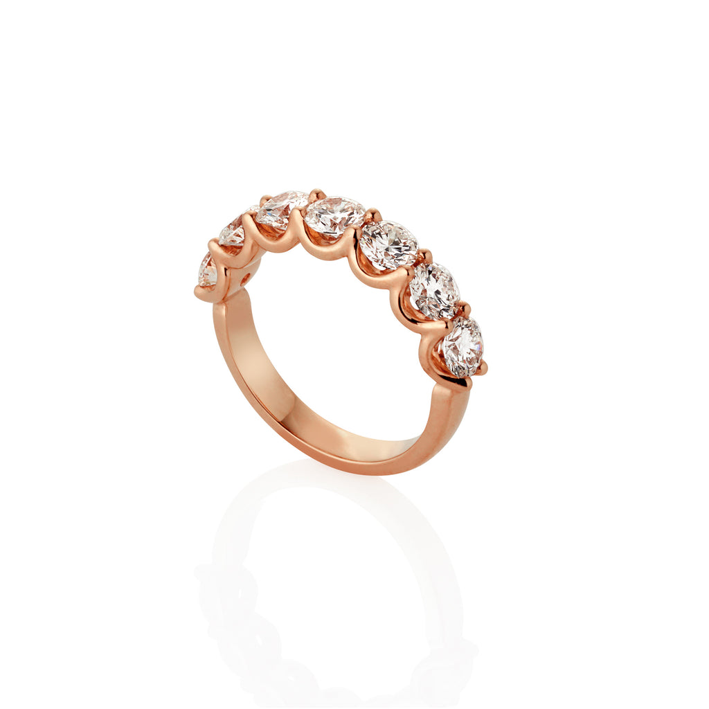 ROSE GOLD SHARED CLAW DIAMOND BAND 2.10CT