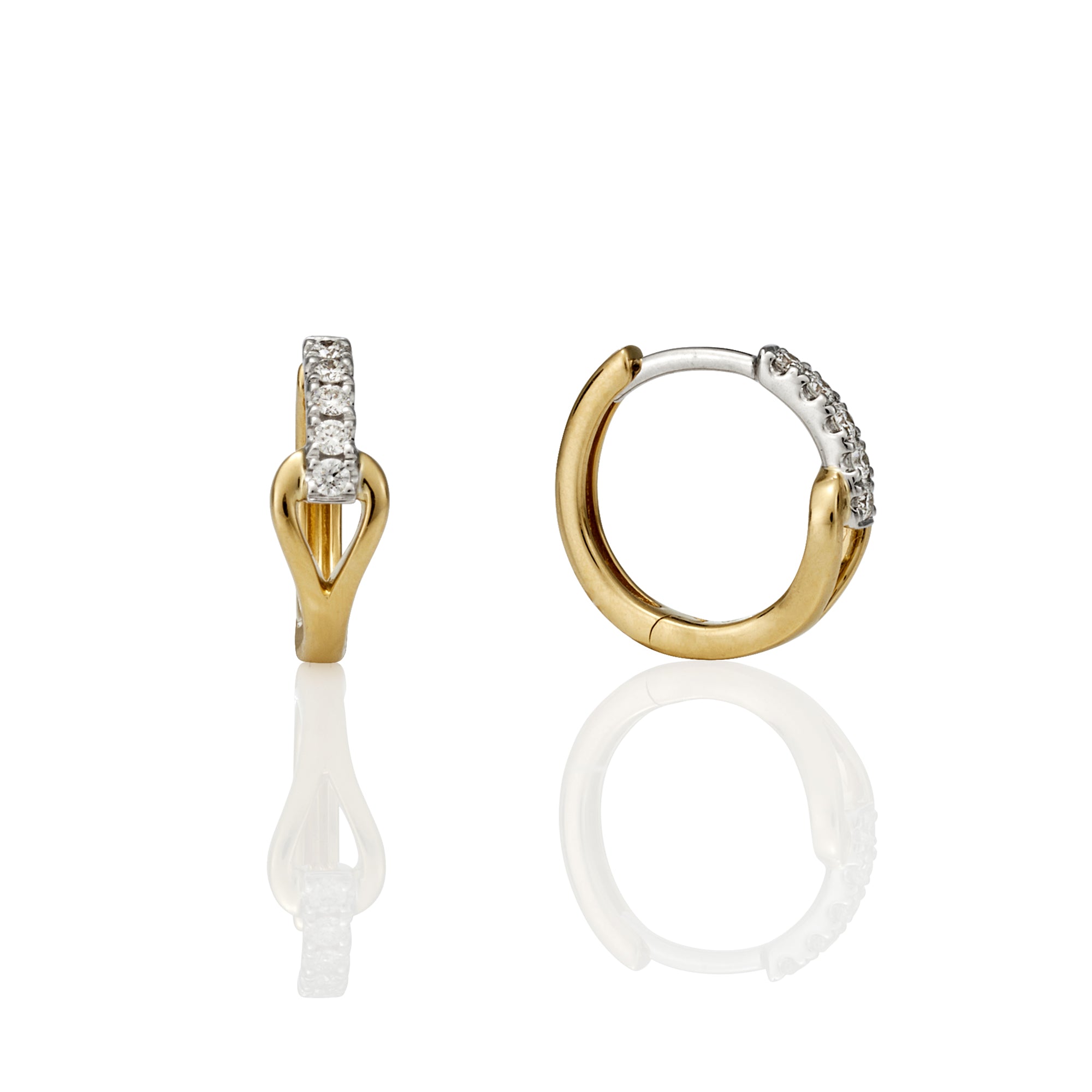 TWO TONE DIAMOND HOOPS 0.13CT