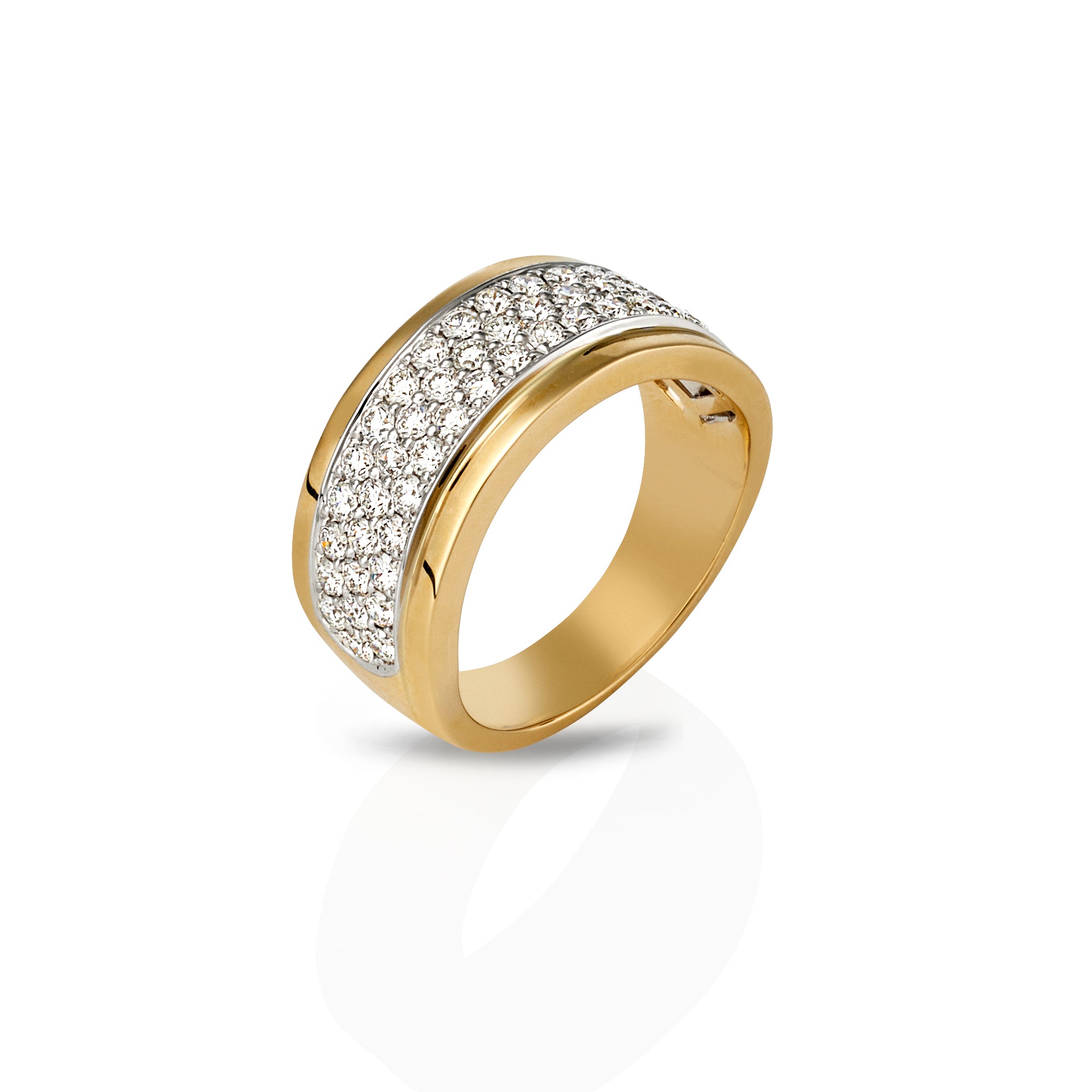 TWO TONE PAVE SET DRESS RING