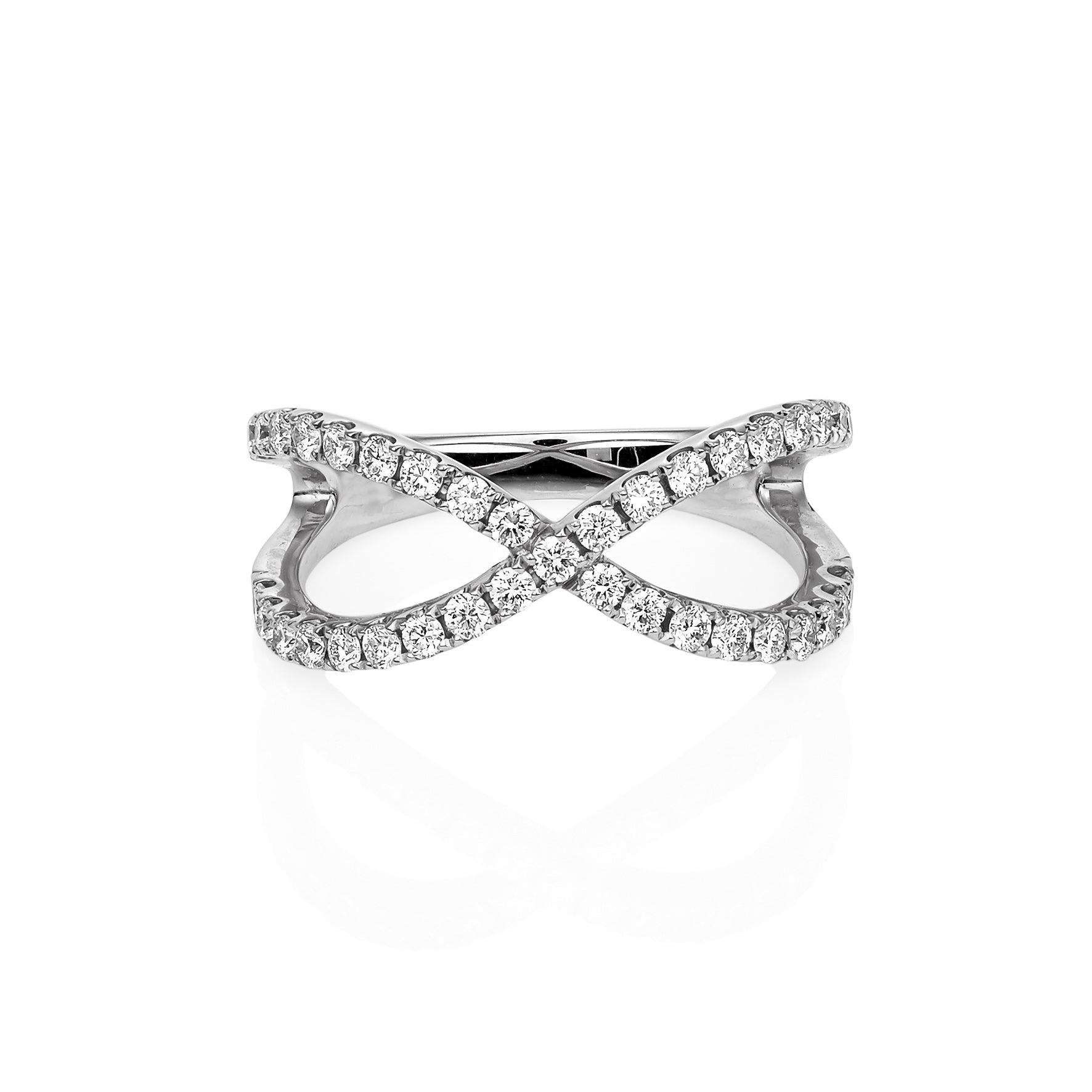 DIAMOND CROSS OVER RING