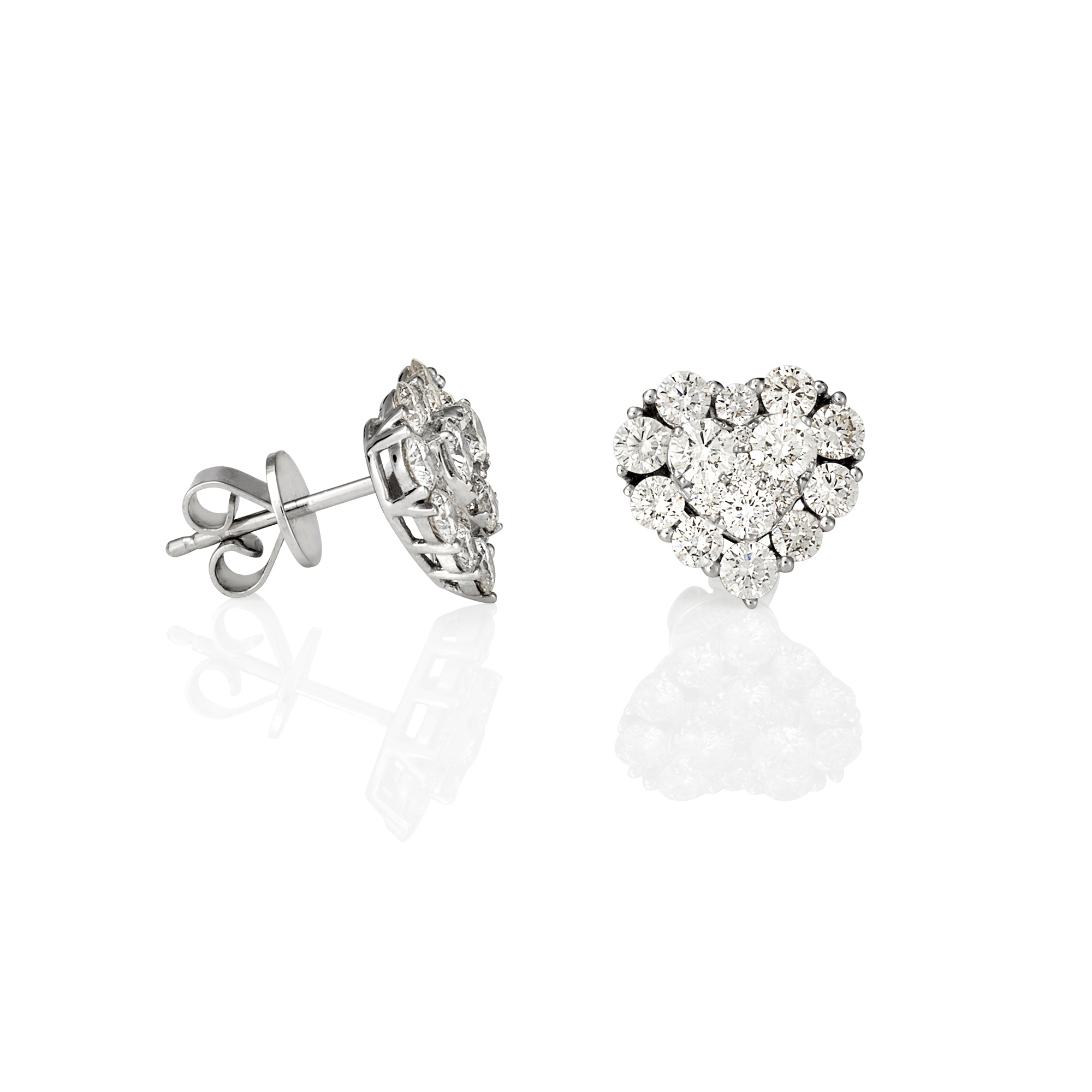 DIAMOND HEART STUDS