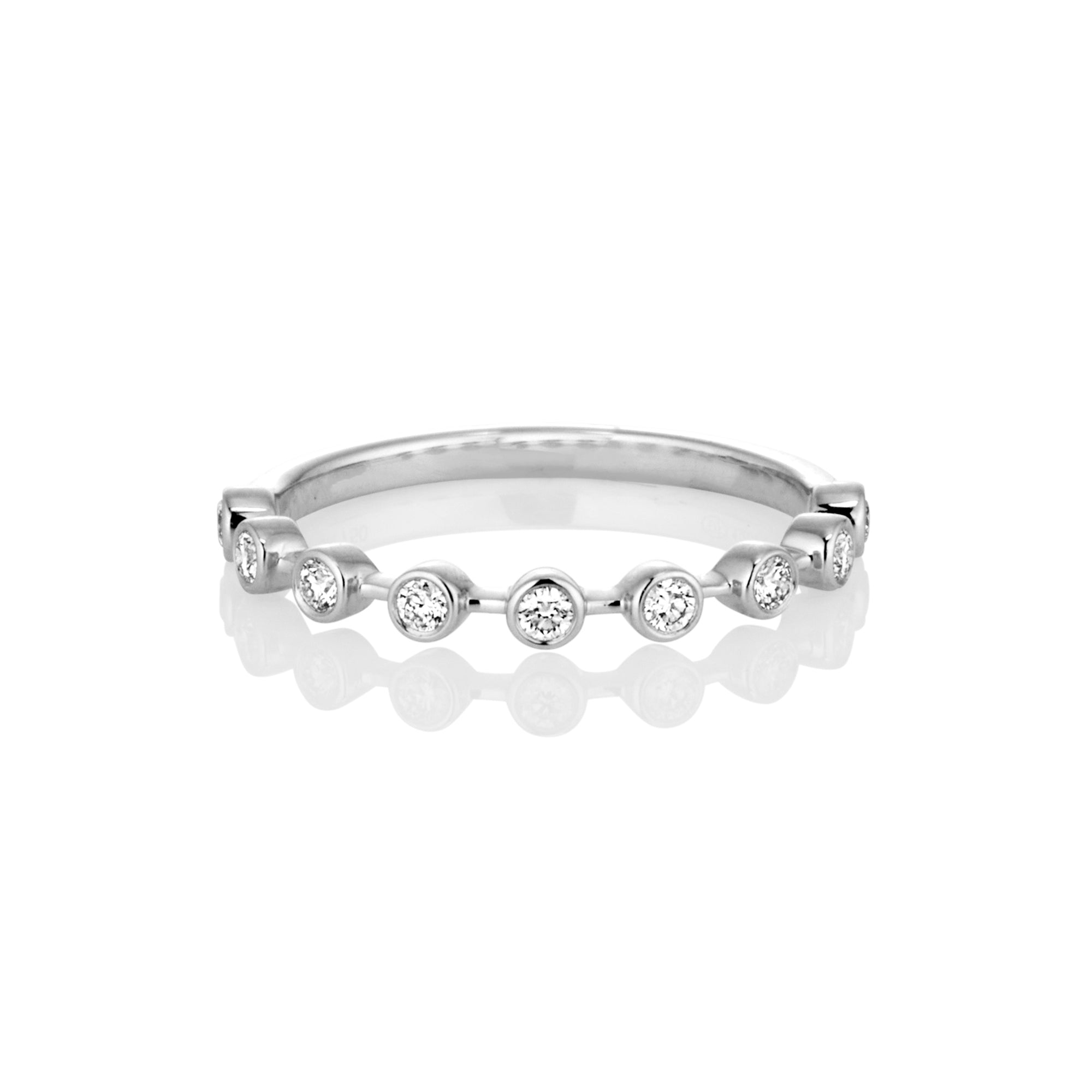 WHITE GOLD BEZEL SET DIAMOND STACKER RING