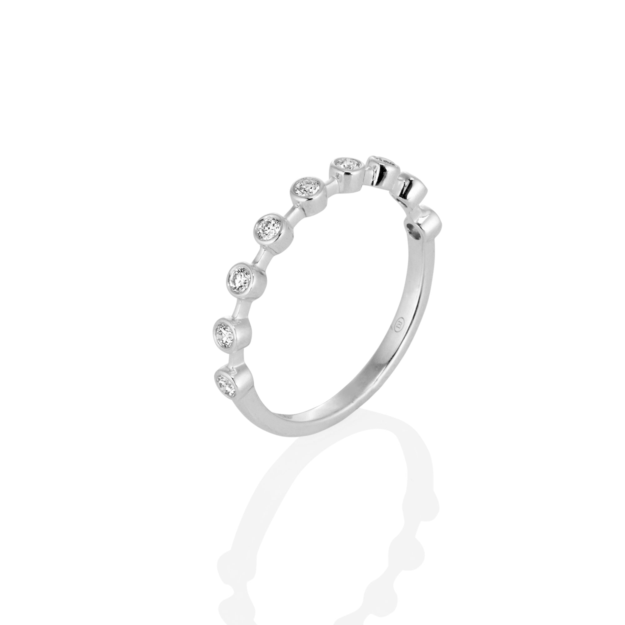 WHITE GOLD BEZEL SET DIAMOND STACKER RING