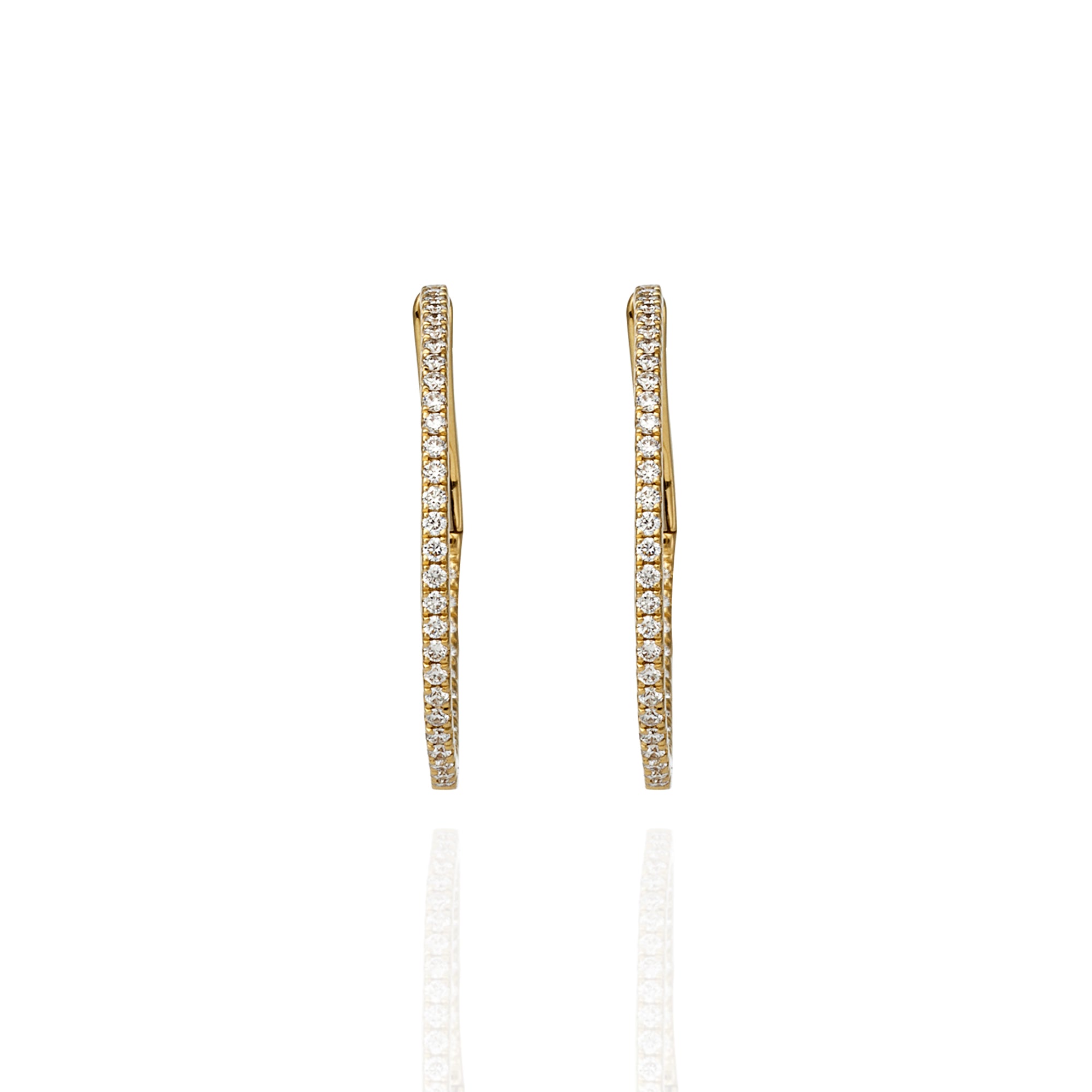 CUT CLAW DIAMOND FINE HOOPS