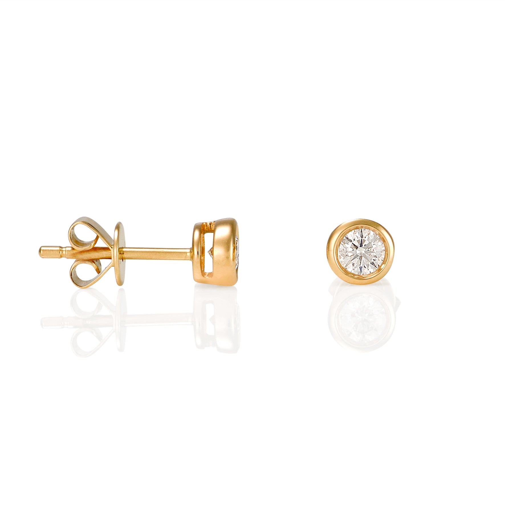 BEZEL SET DIAMOND STUDS