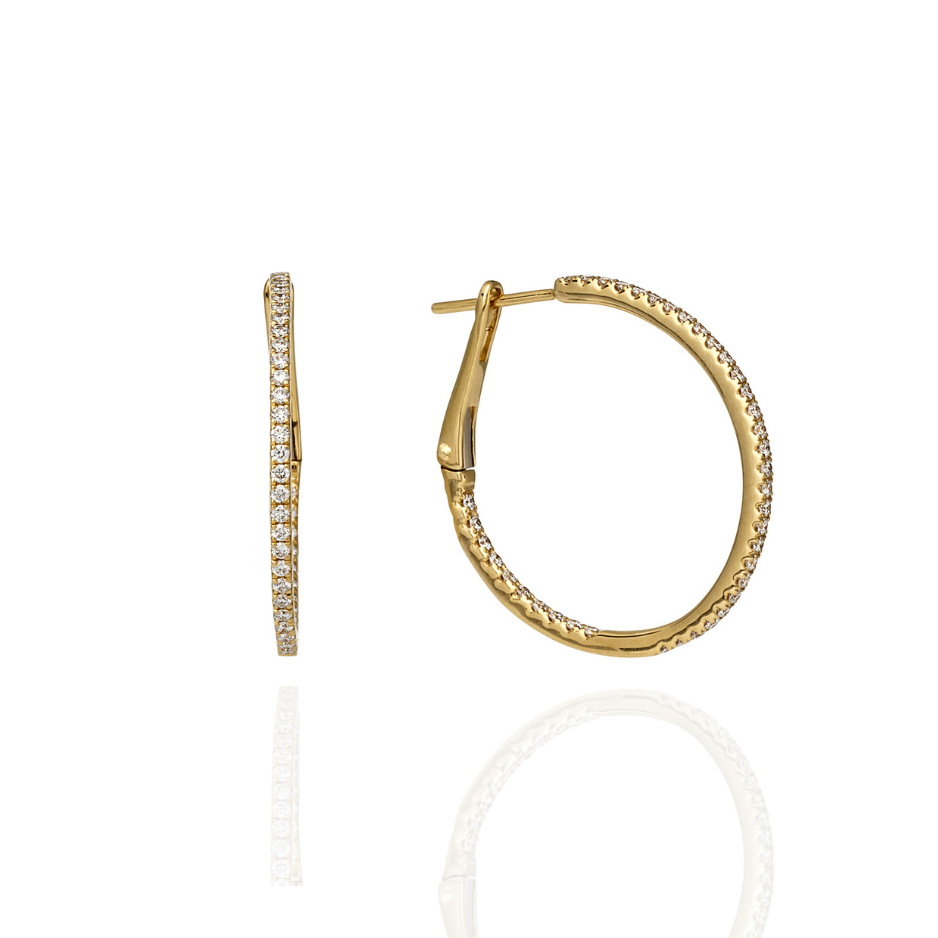 CUT CLAW DIAMOND FINE HOOPS