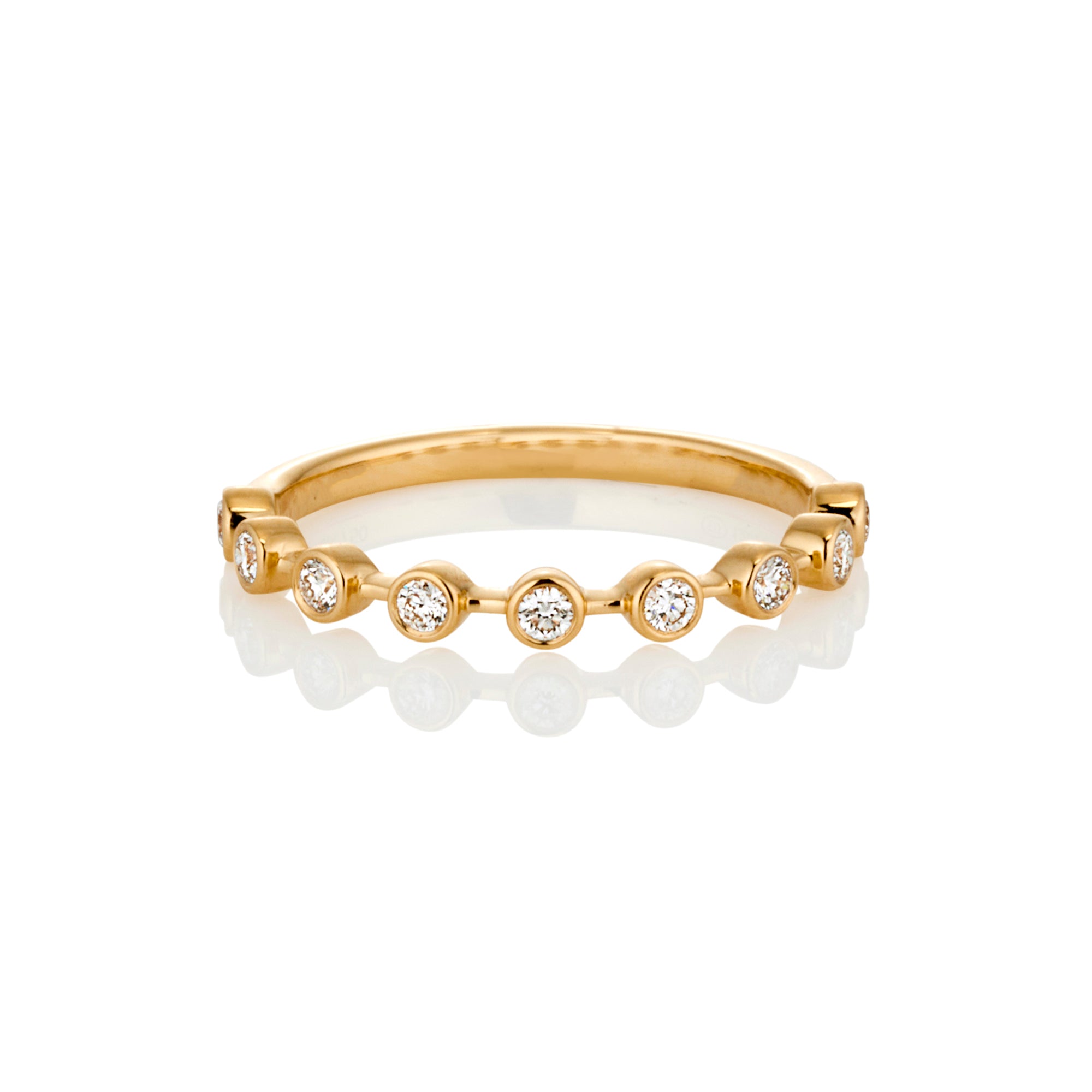 YELLOW GOLD BEZEL SET DIAMOND STACKER RING