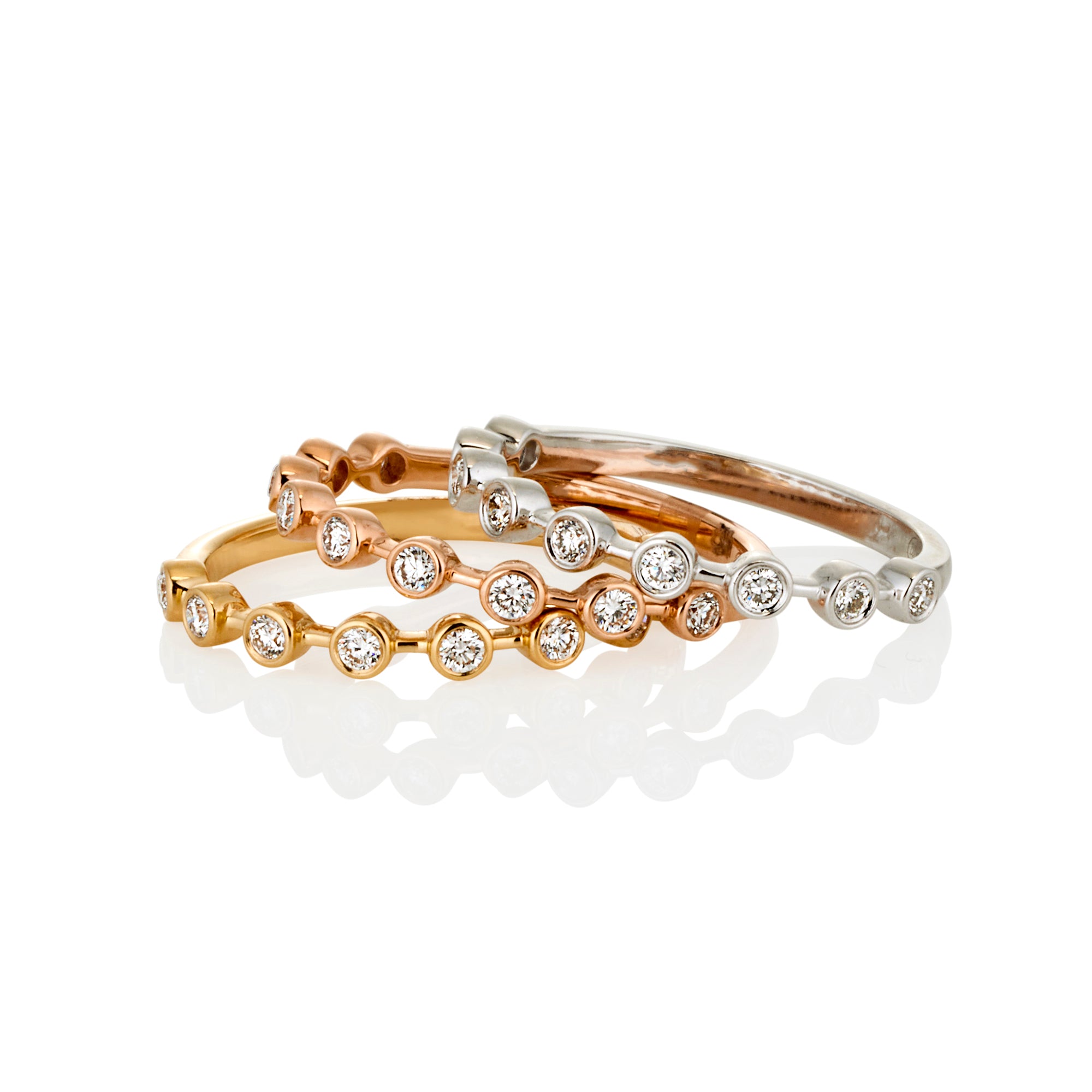 ROSE GOLD BEZEL SET DIAMOND STACKER RING