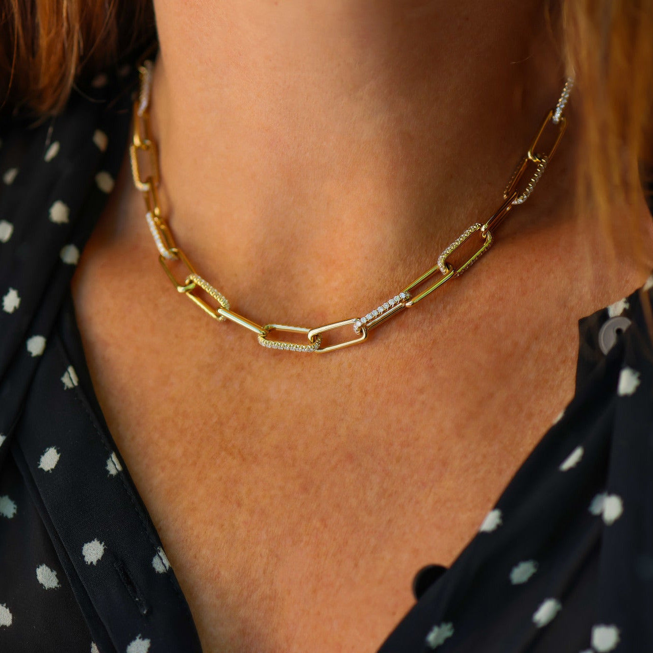 DIAMOND PAPERCLIP NECKLACE