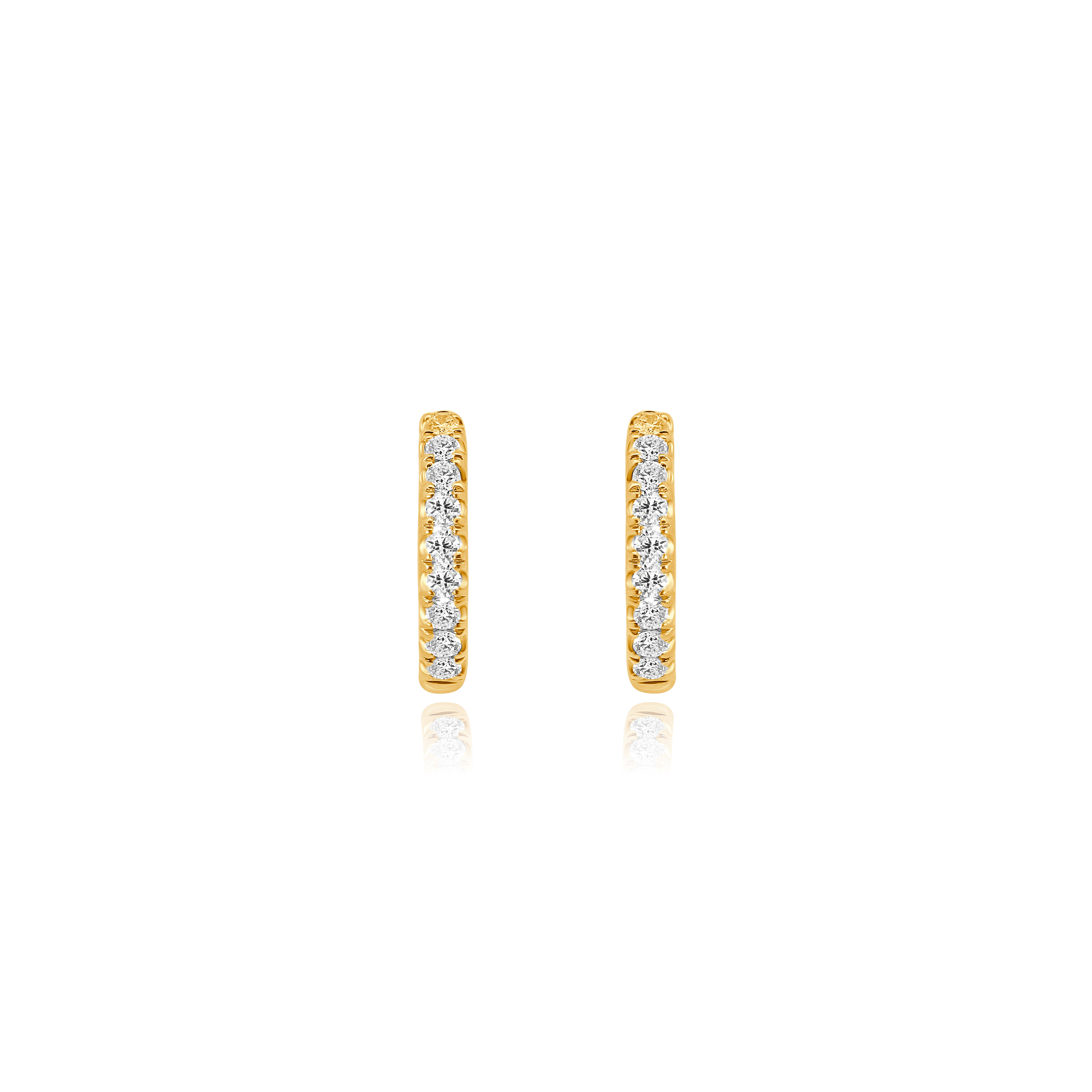 PETITE INSIDE/OUTSIDE DIAMOND HOOPS 0.84CT