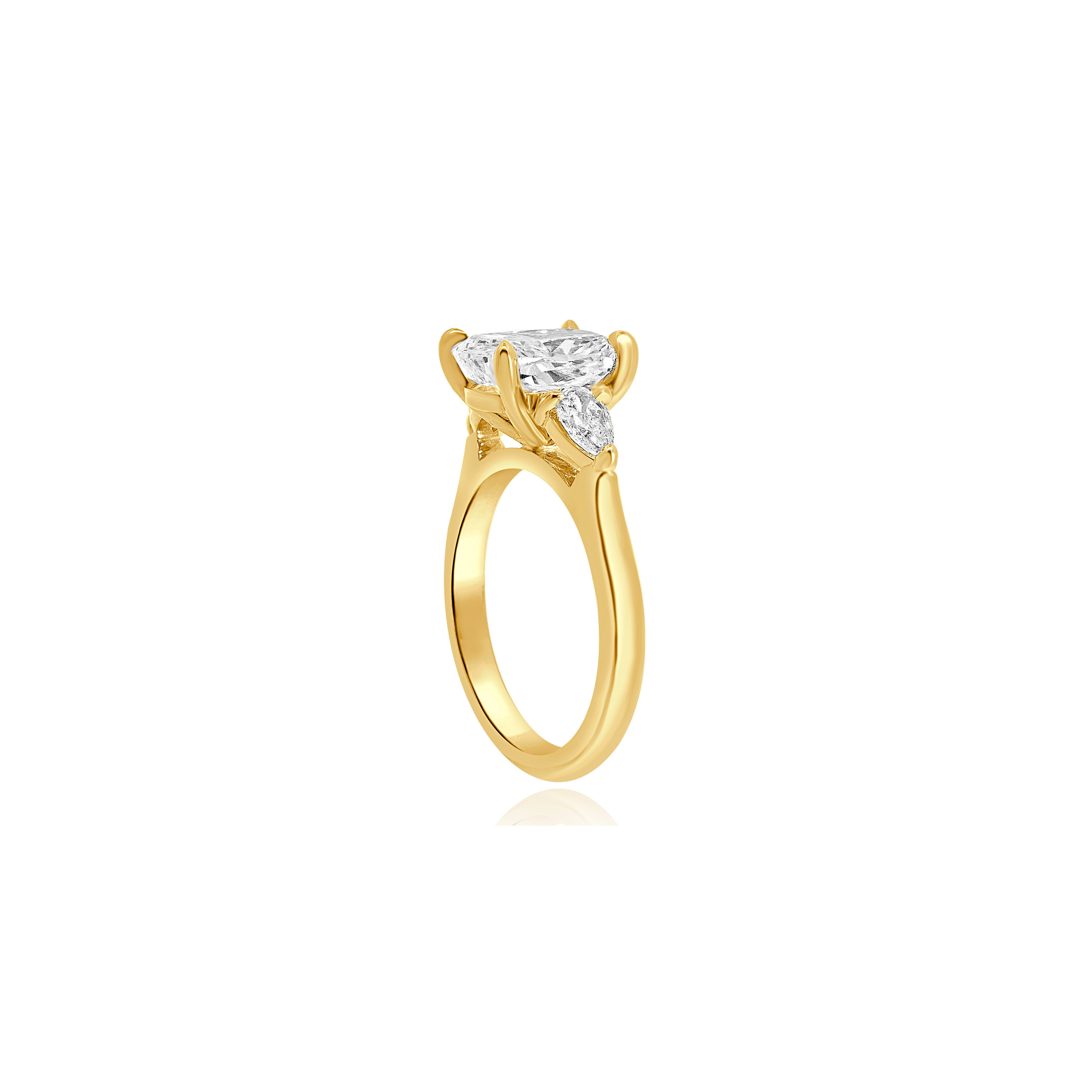 LAB GROWN 3 STONE DIAMOND ENGAGEMENT RING