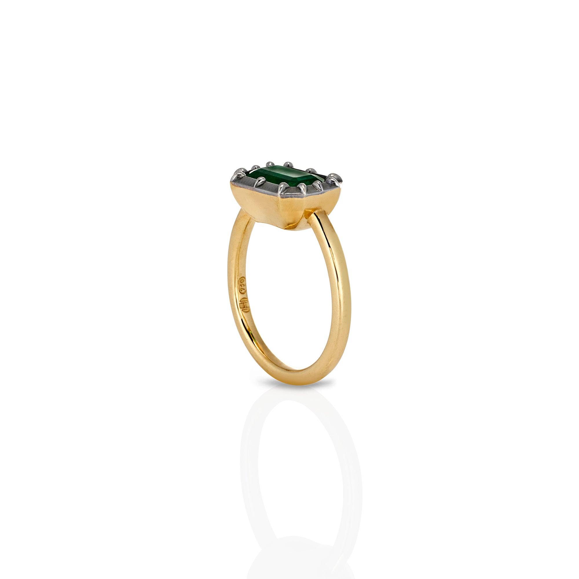 EMERALD CUT ZAMBIAN EMERALD RING