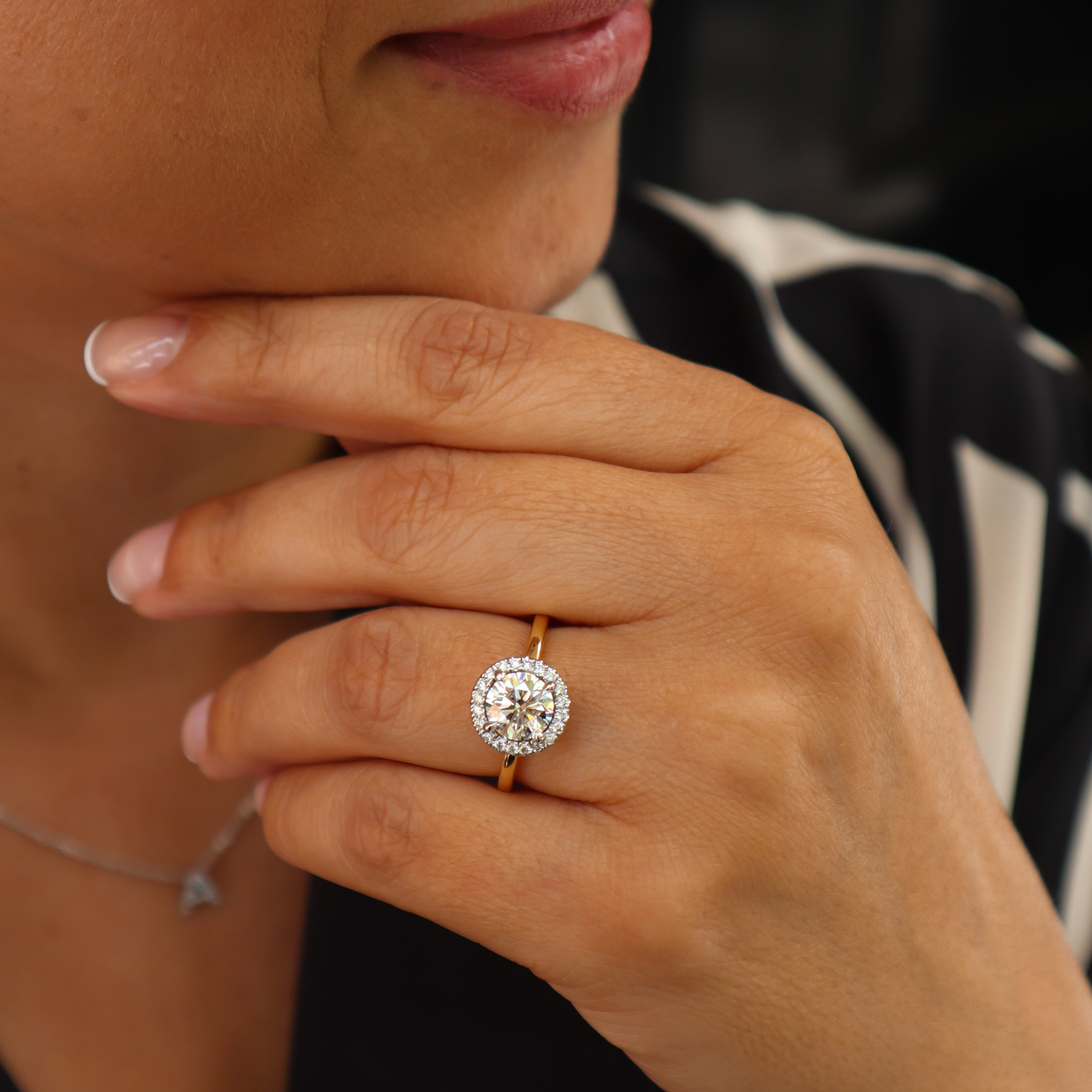 LAB GROWN DIAMOND HALO ENGAGEMENT RING