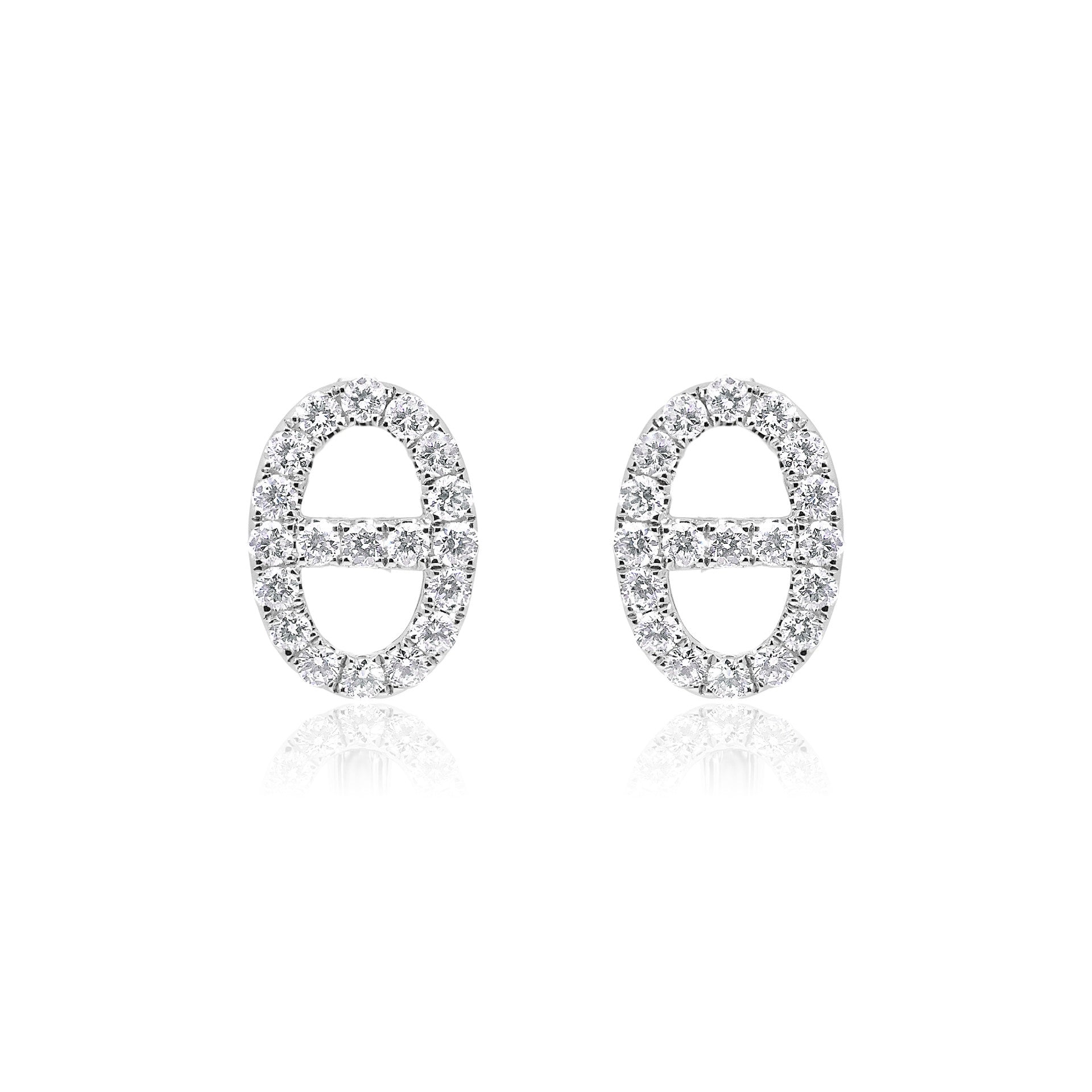OVAL LINK DIAMOND EARRINGS