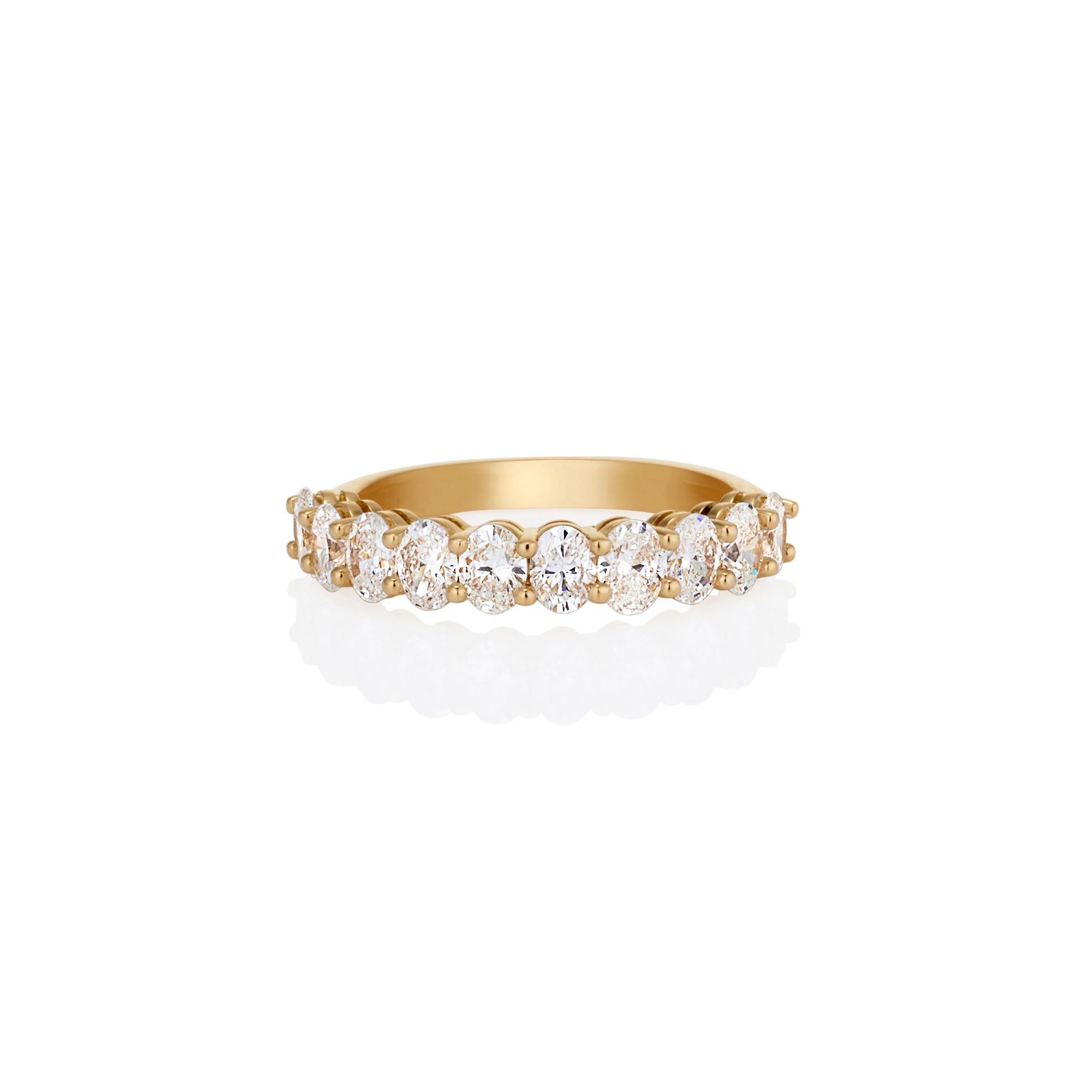 YELLOW GOLD OVAL CUT DIAMOND BAND 1.20ct