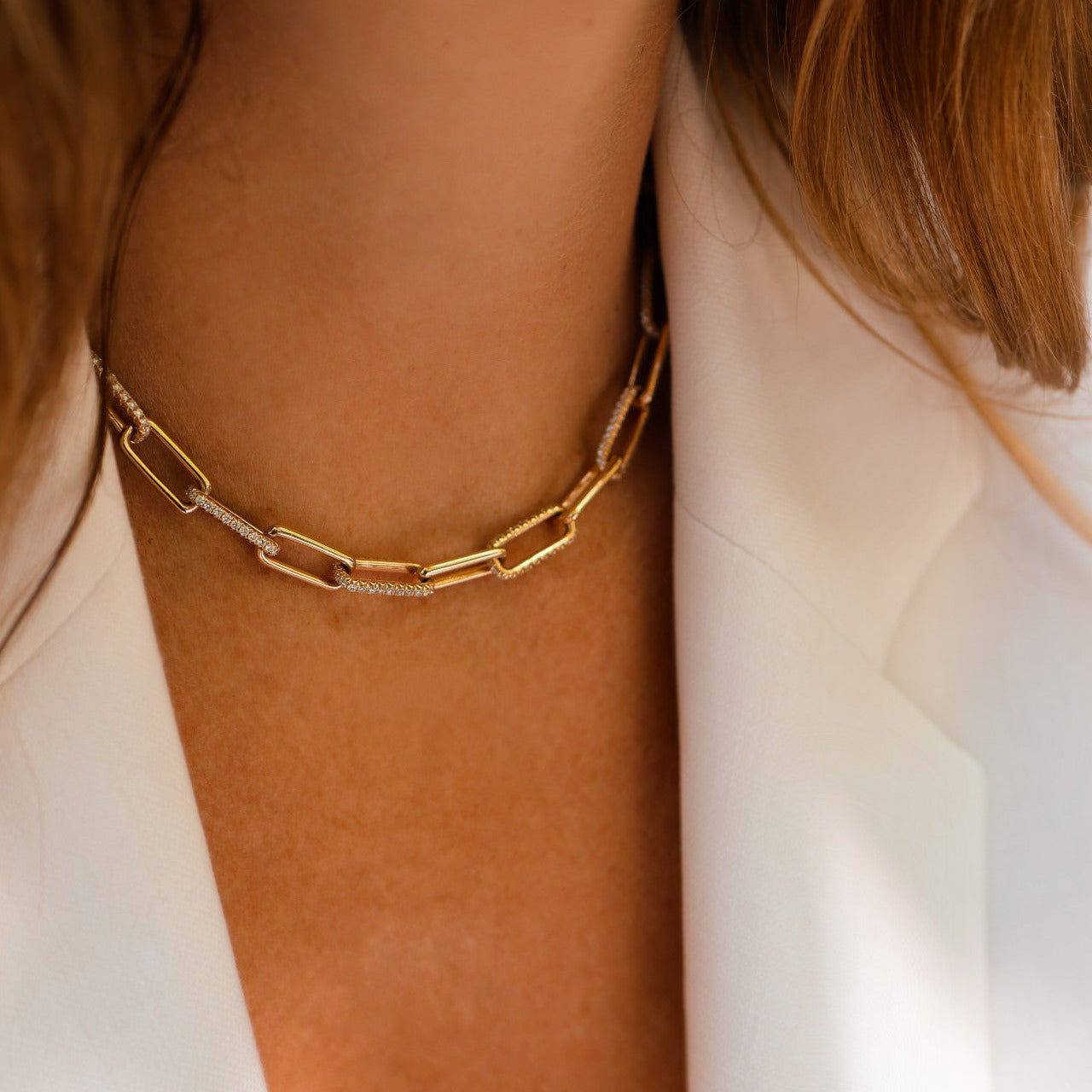 DIAMOND PAPERCLIP NECKLACE