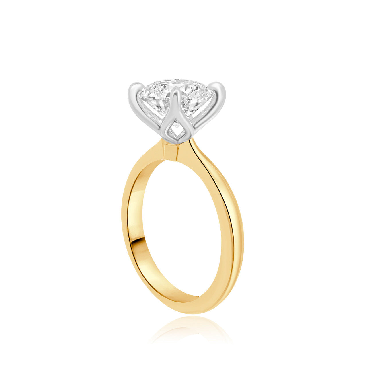 LAB GROWN ROUND BRILLIANT CUT DIAMOND SOLITAIRE ENGAGEMENT RING