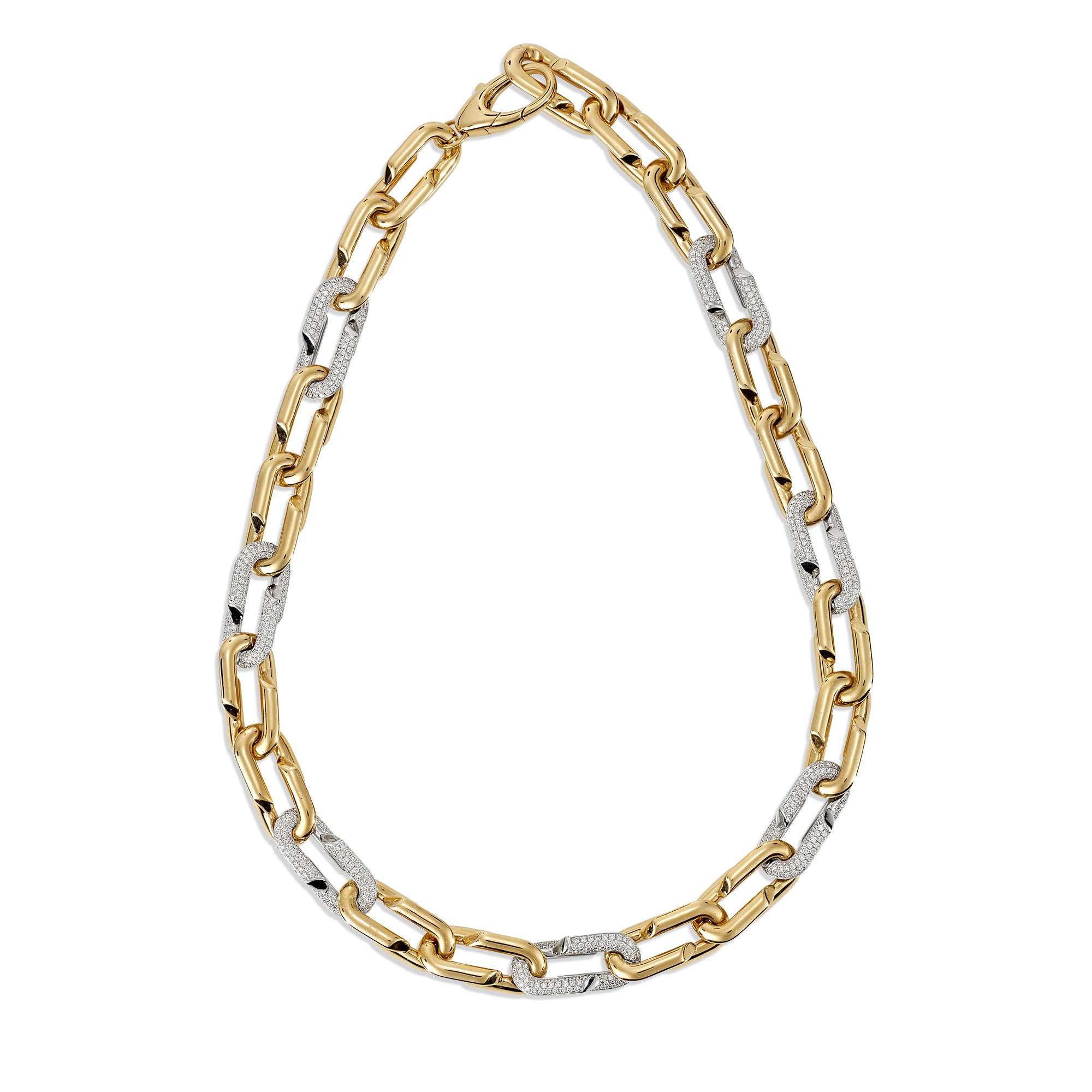 BEAUTÉ TWO TONE DIAMOND SET CHAIN NECKLACE