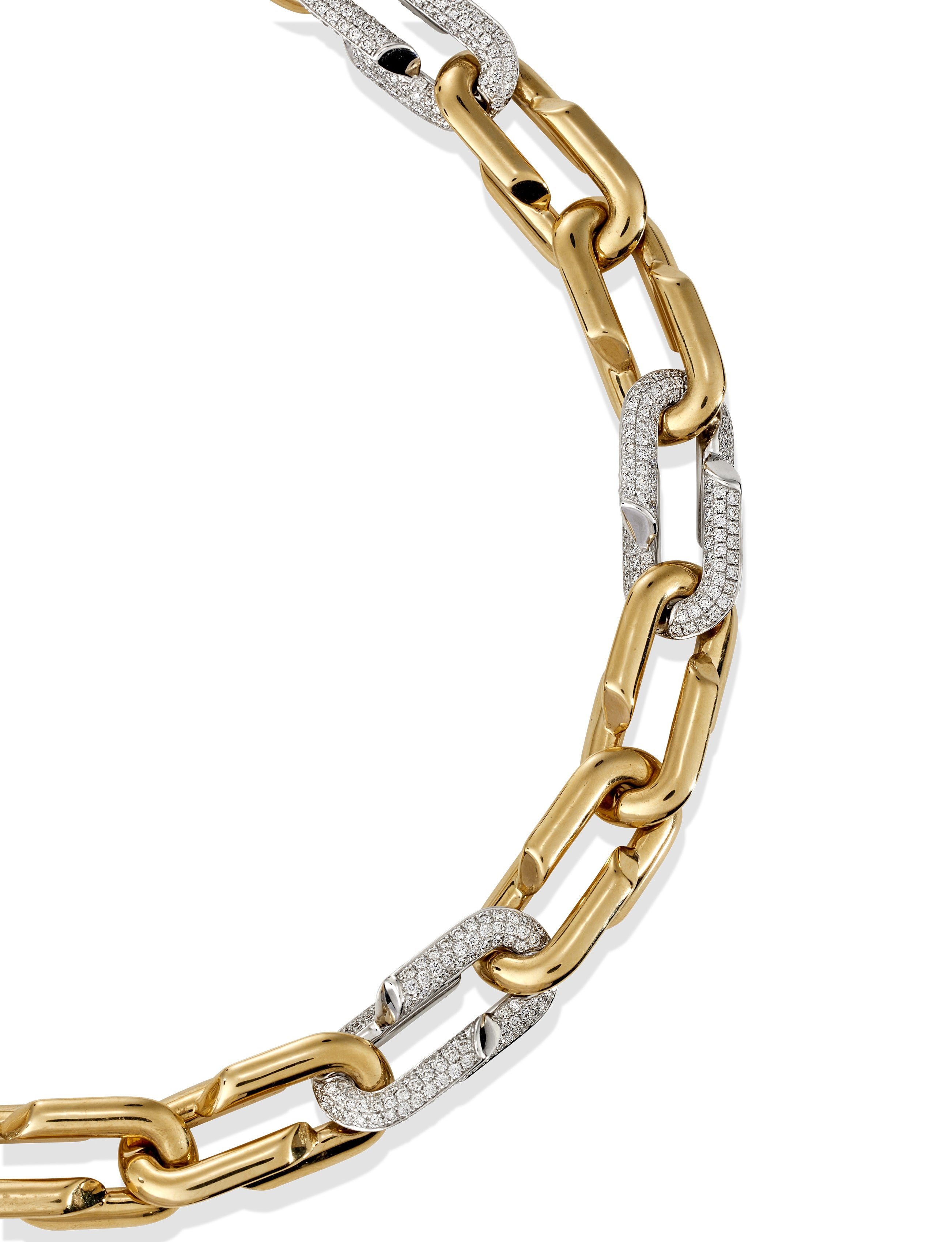 BEAUTÉ TWO TONE DIAMOND SET CHAIN NECKLACE