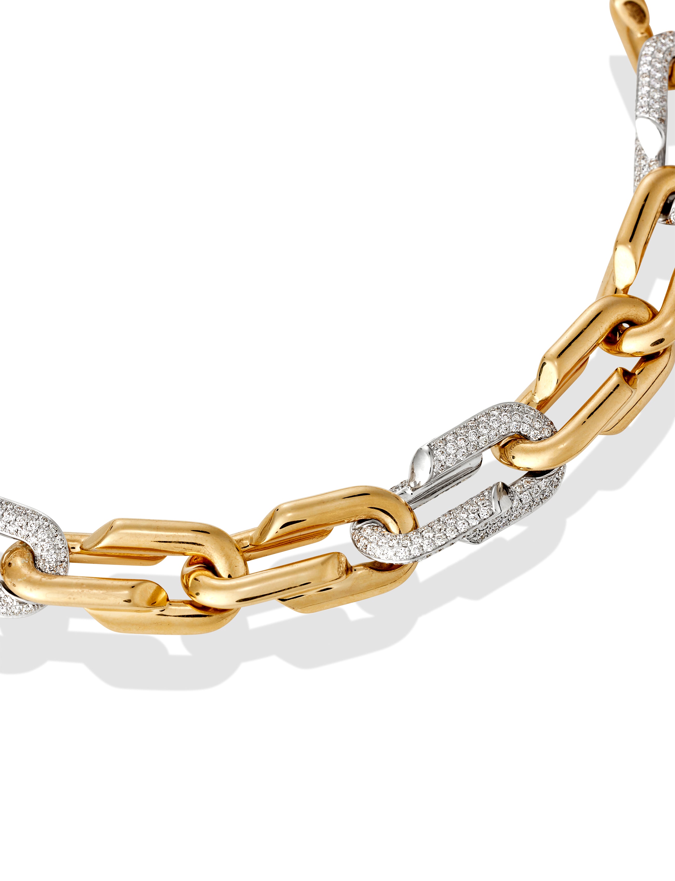 BEAUTÉ TWO TONE DIAMOND SET CHAIN NECKLACE