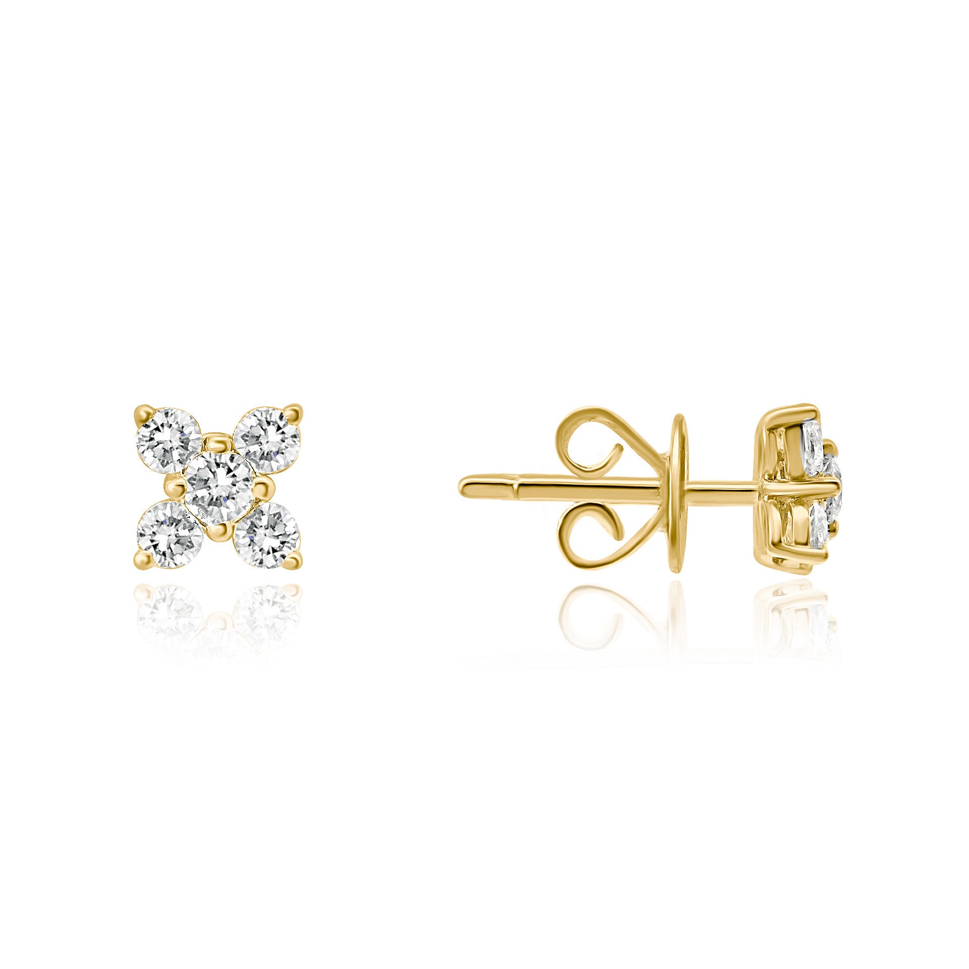 YELLOW GOLD PETITE FLOWER STUDS