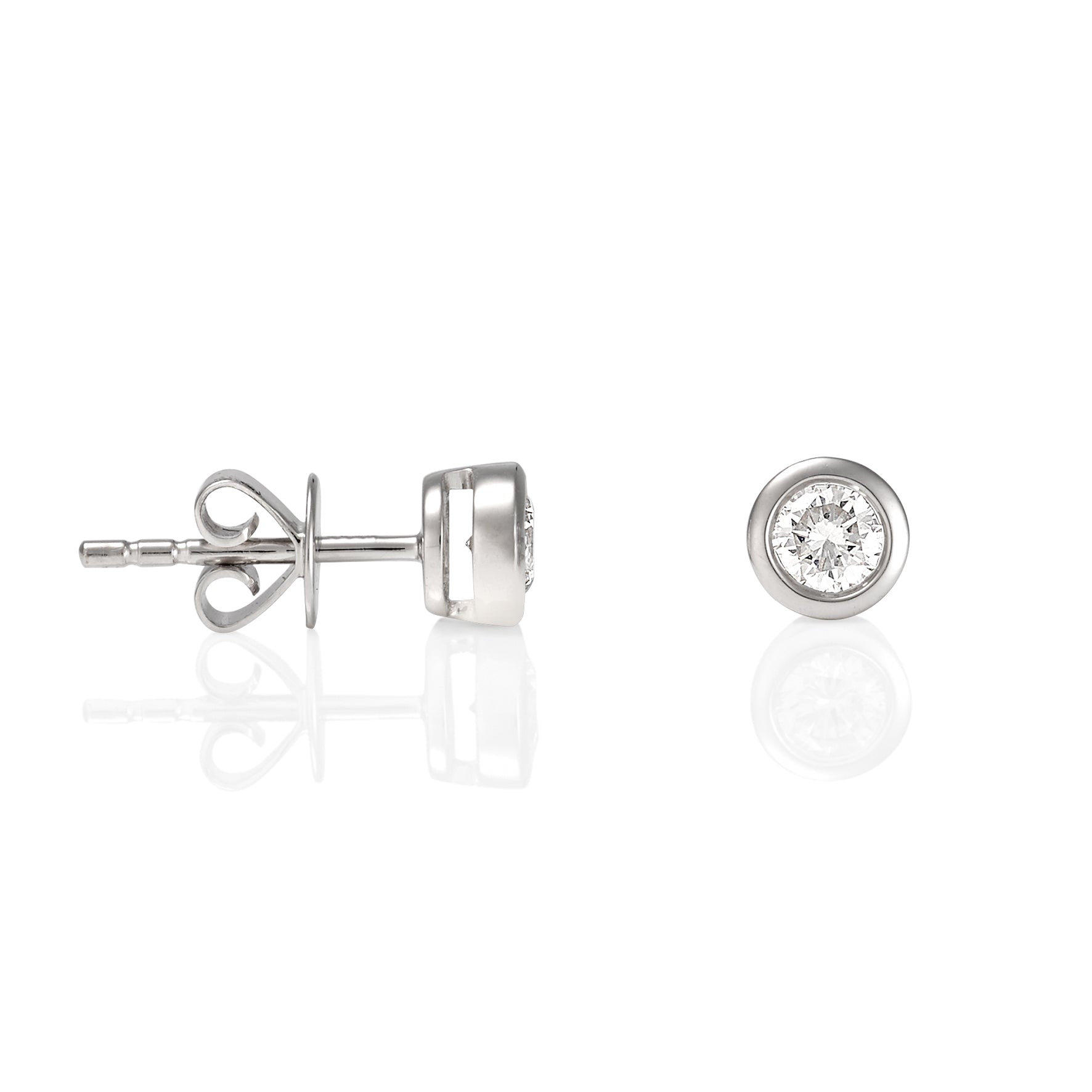 BEZEL SET DIAMOND STUDS