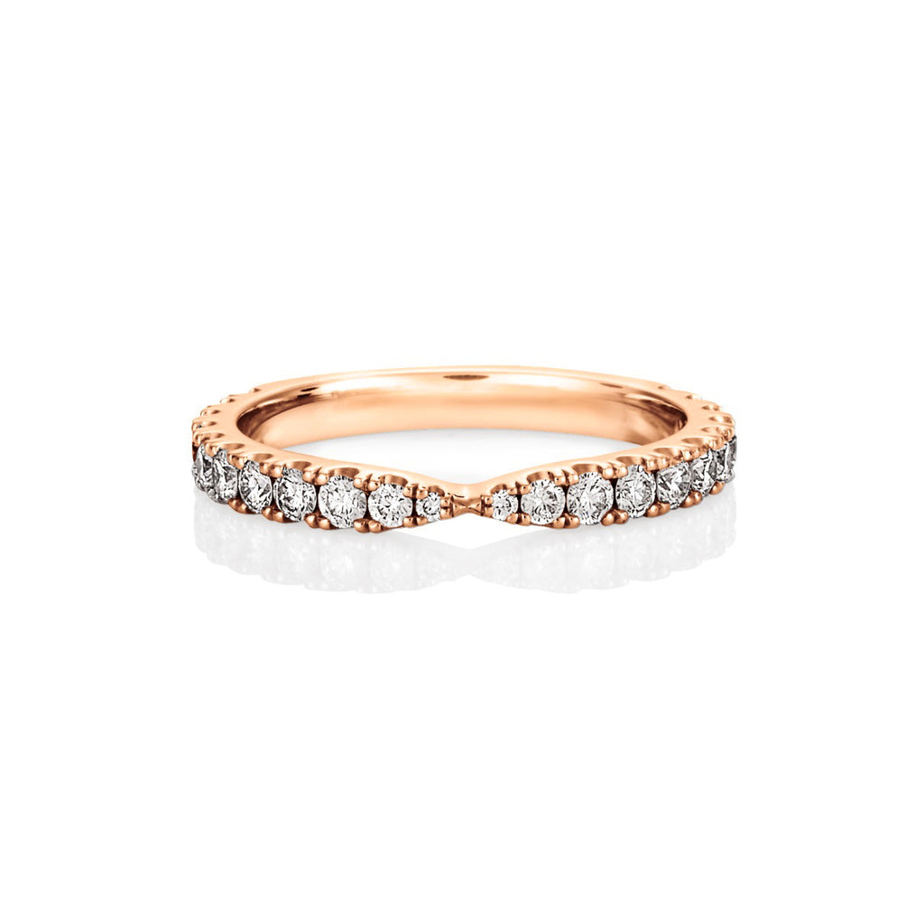 ROSE GOLD CLAW SET PINCHED BAND