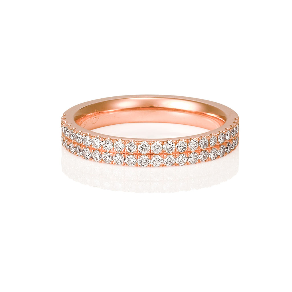 ROSE GOLD DOUBLE ROW CUT CLAW RING