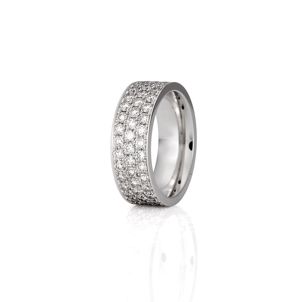 WHITE GOLD HONEYCOMB PAVE DRESS RING